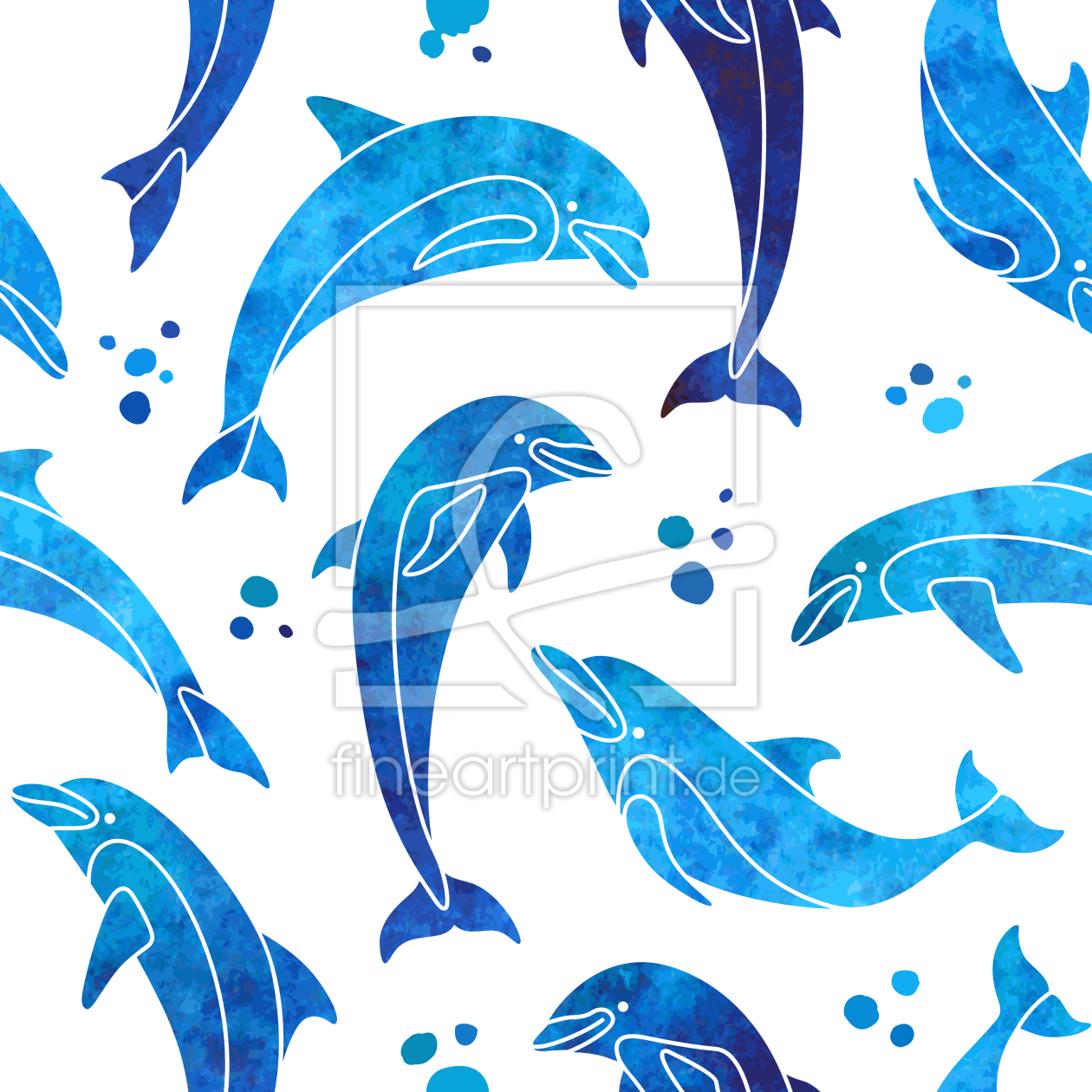 Bild-Nr.: 9006221 Delfine In Wasserfarbe erstellt von patterndesigns-com