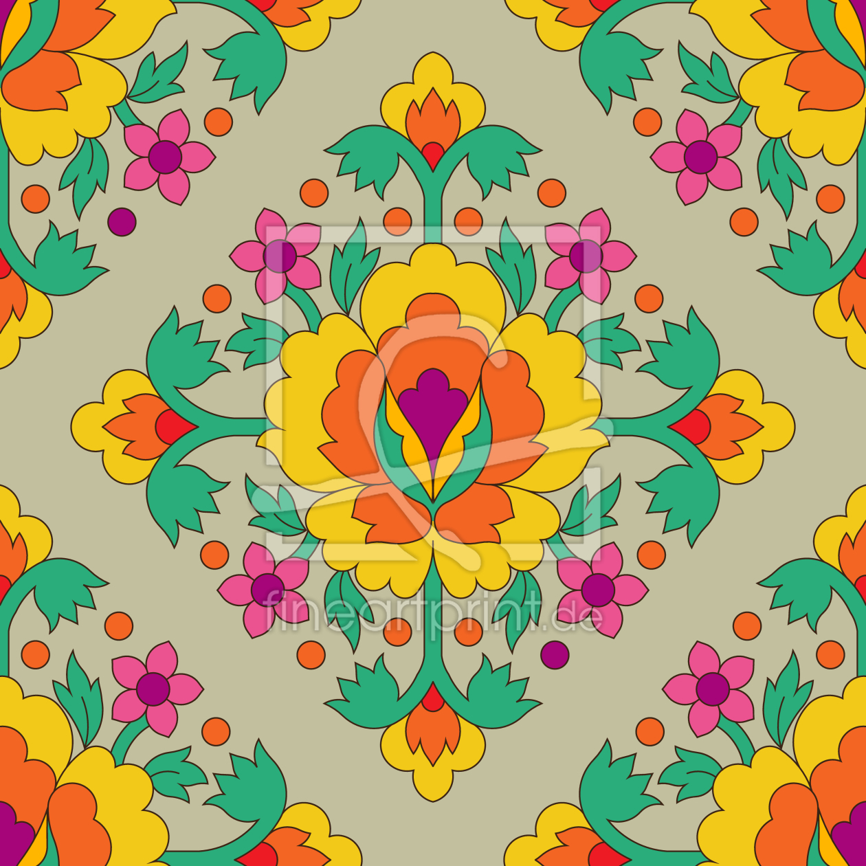 Bild-Nr.: 9006365 Mittelalterliche Blumen erstellt von patterndesigns-com