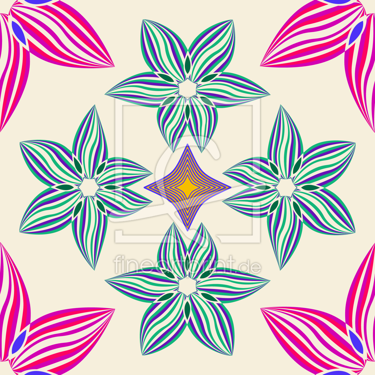 Bild-Nr.: 9006381 Symmetrie Und Blumen erstellt von patterndesigns-com