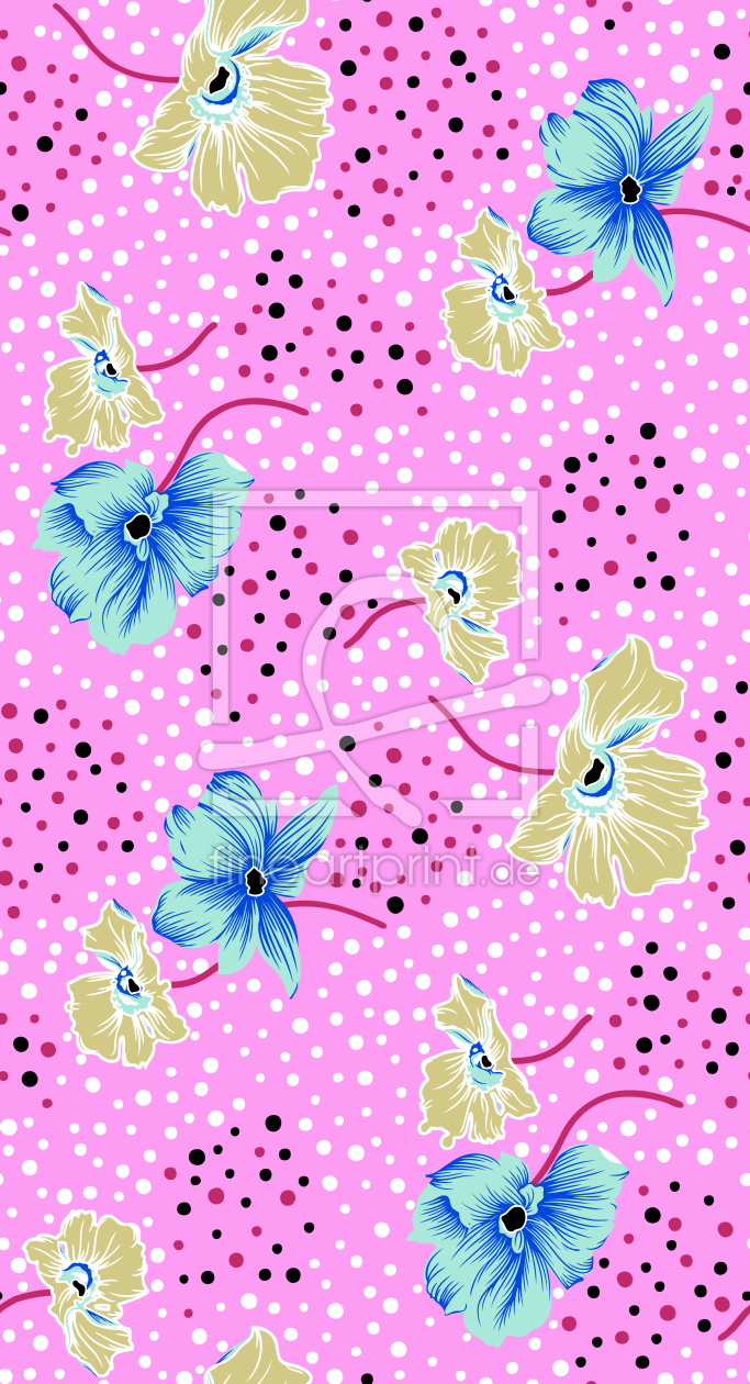 Bild-Nr.: 9006389 Blüten Und Punkte erstellt von patterndesigns-com