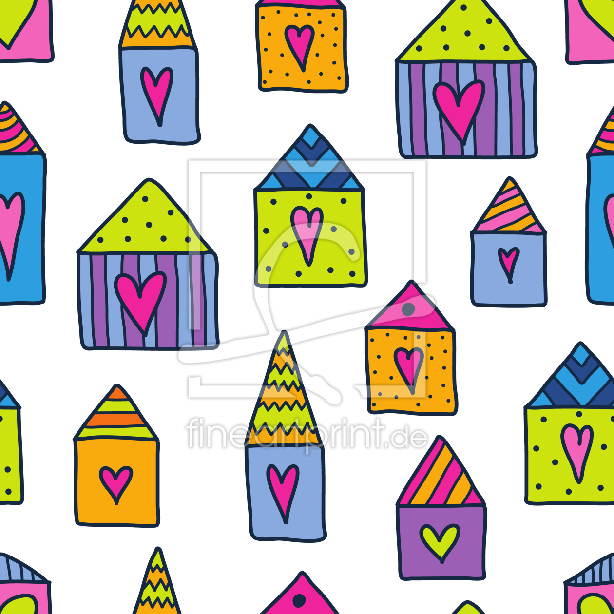 Bild-Nr.: 9006434 Liebe Häuser erstellt von patterndesigns-com