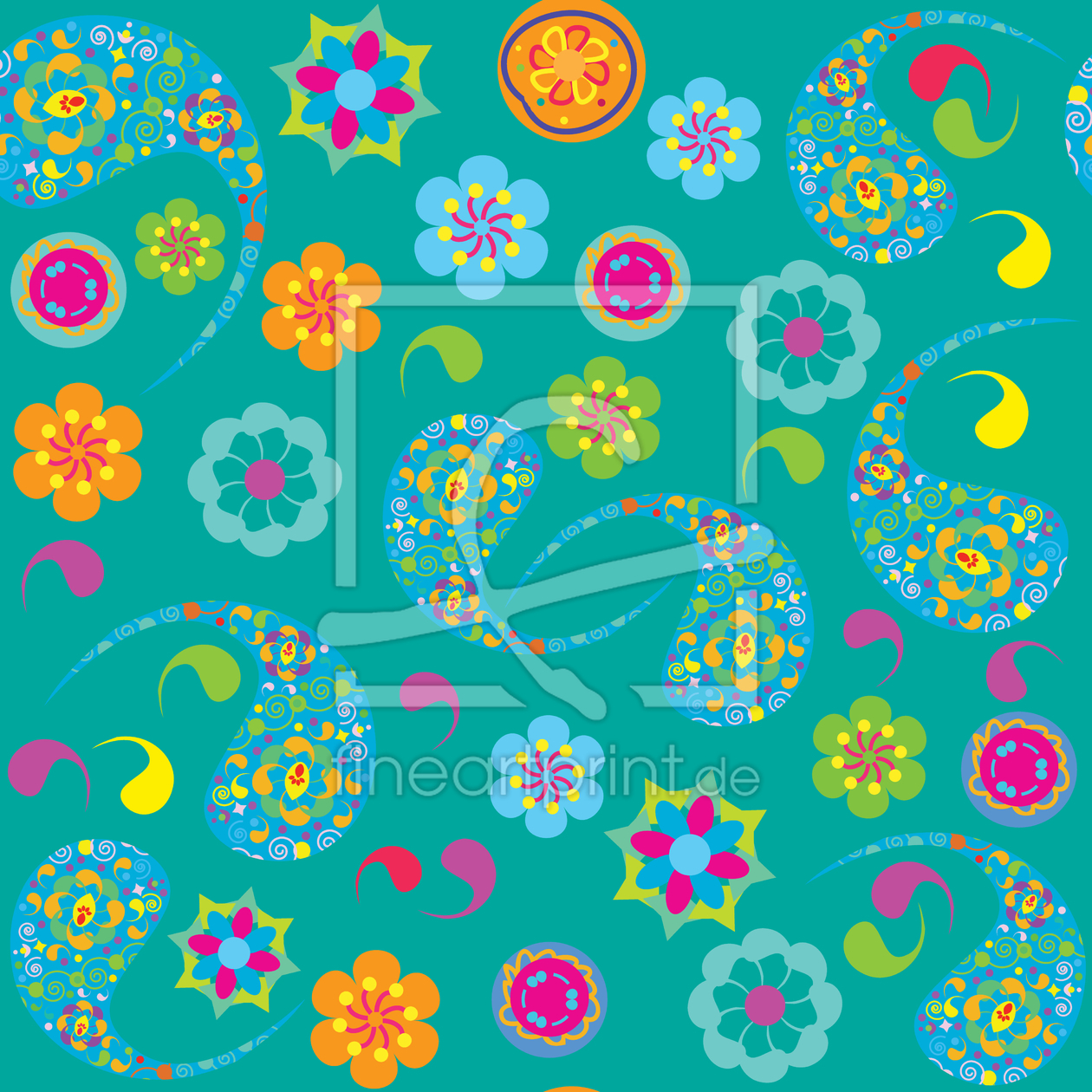 Bild-Nr.: 9006611 Paisley Blüte erstellt von patterndesigns-com