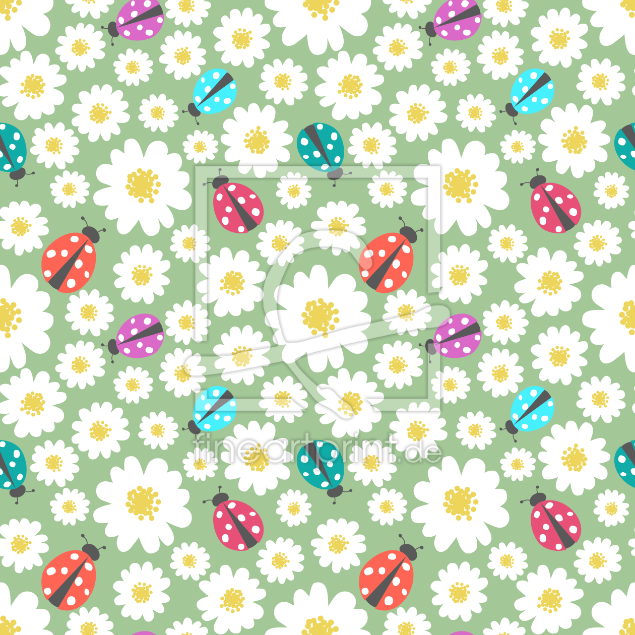 Bild-Nr.: 9006728 Marienkäfer Lieben Blumen erstellt von patterndesigns-com