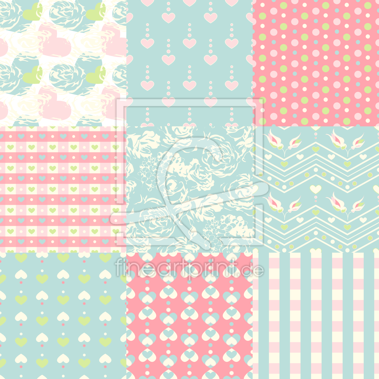 Bild-Nr.: 9006958 Patchwork Liebe erstellt von patterndesigns-com