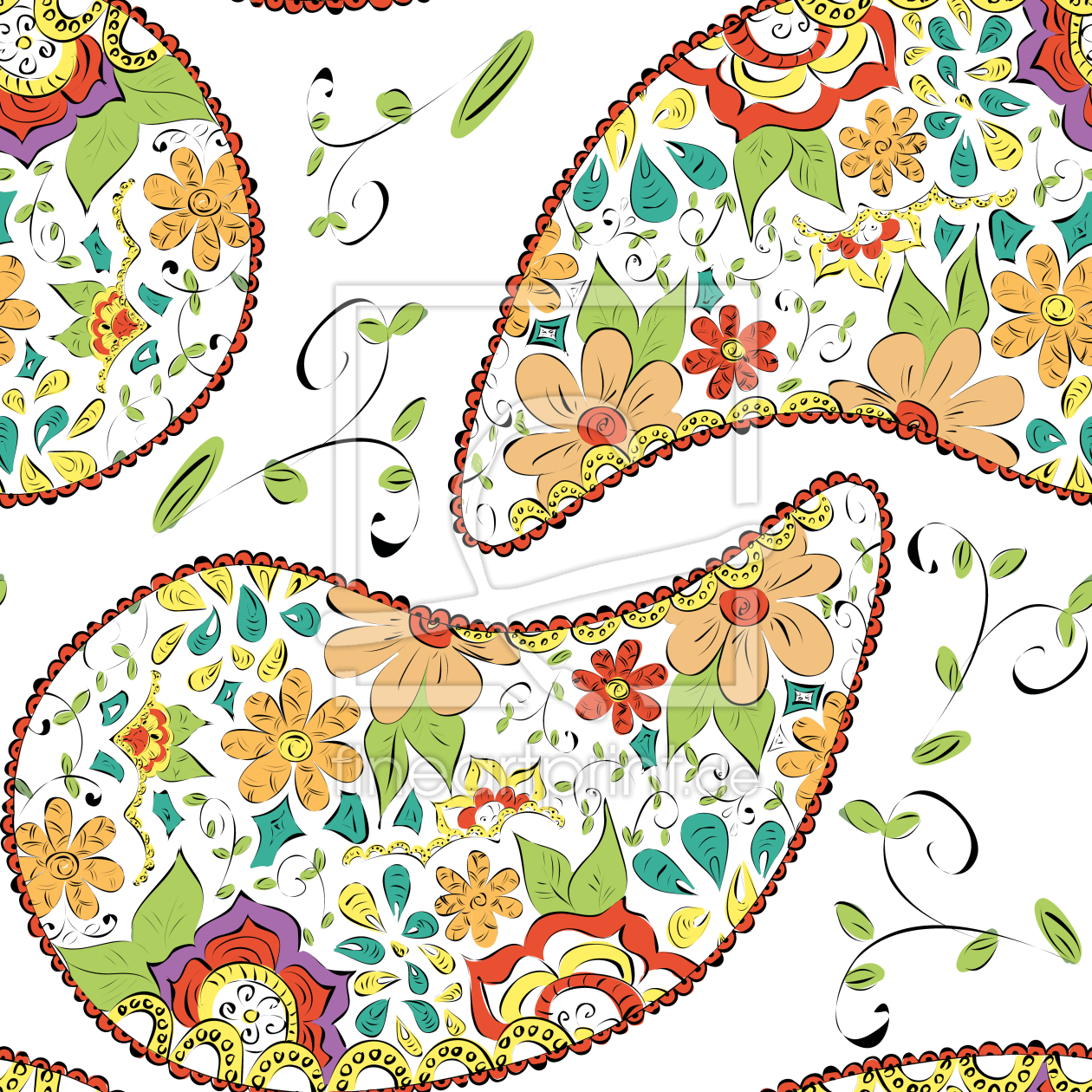 Bild-Nr.: 9007132 Doodle Paisley erstellt von patterndesigns-com