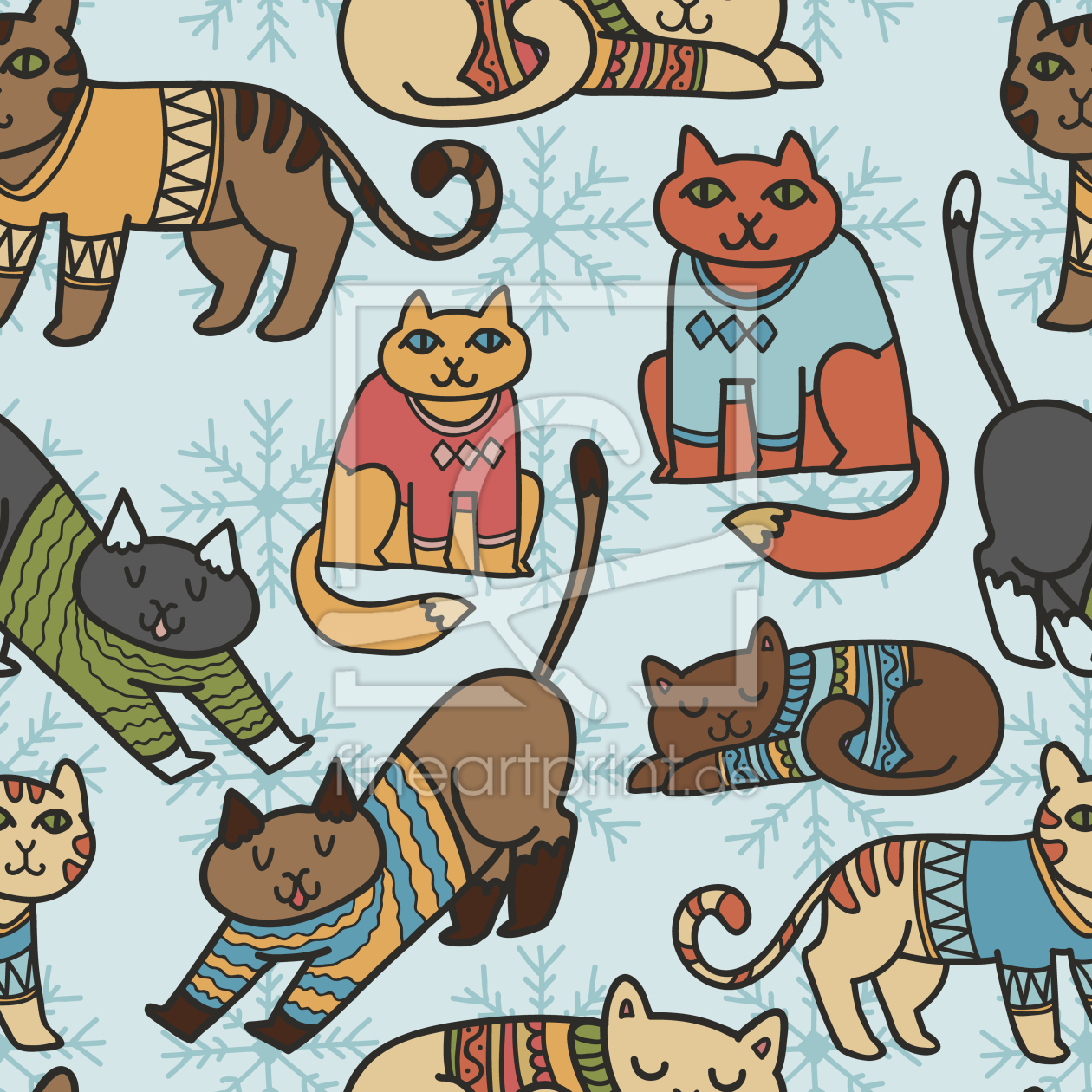 Bild-Nr.: 9007134 Winter Katzen erstellt von patterndesigns-com