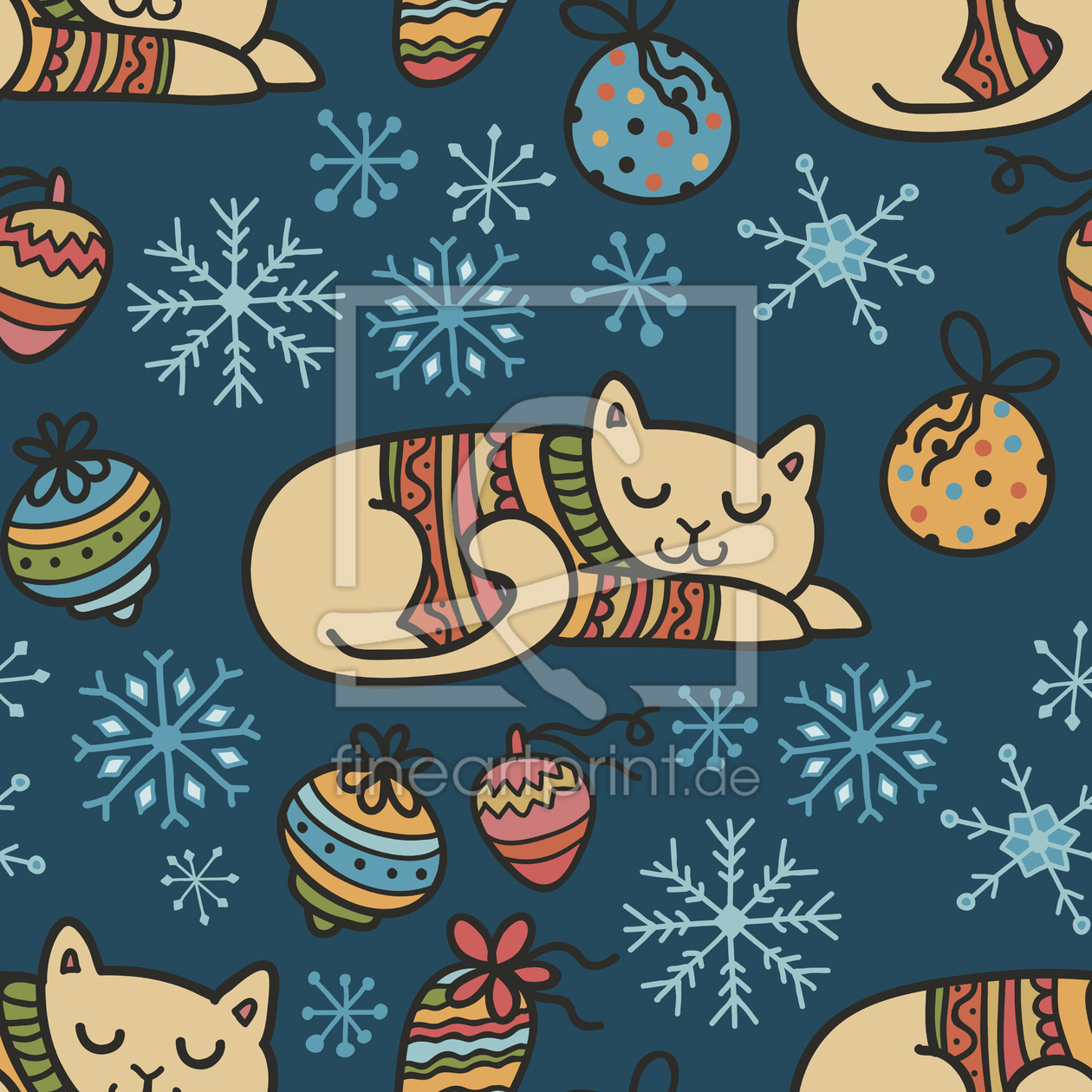 Bild-Nr.: 9007154 Träumende Winter Katzen erstellt von patterndesigns-com