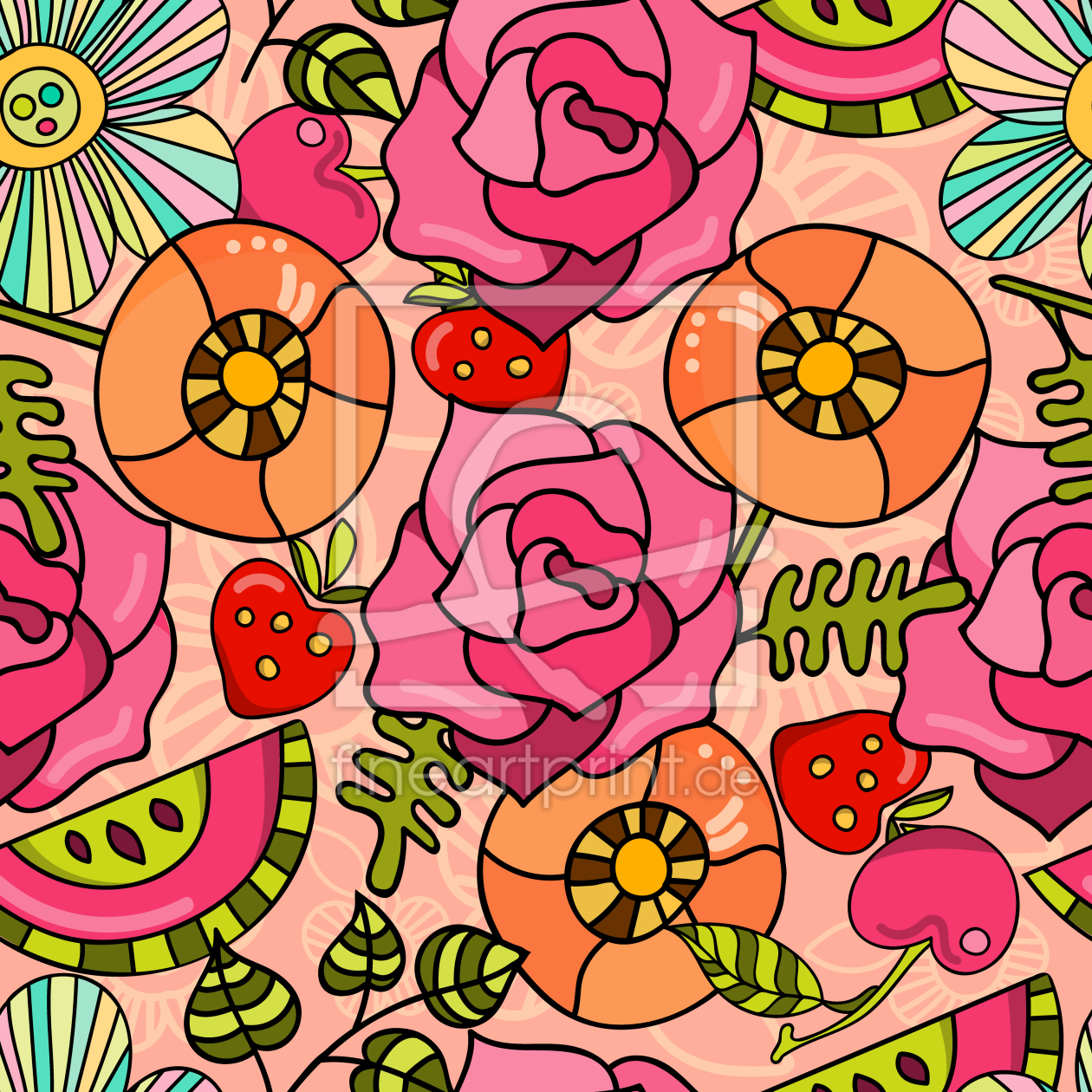 Bild-Nr.: 9007263 Blumen Und Früchte erstellt von patterndesigns-com