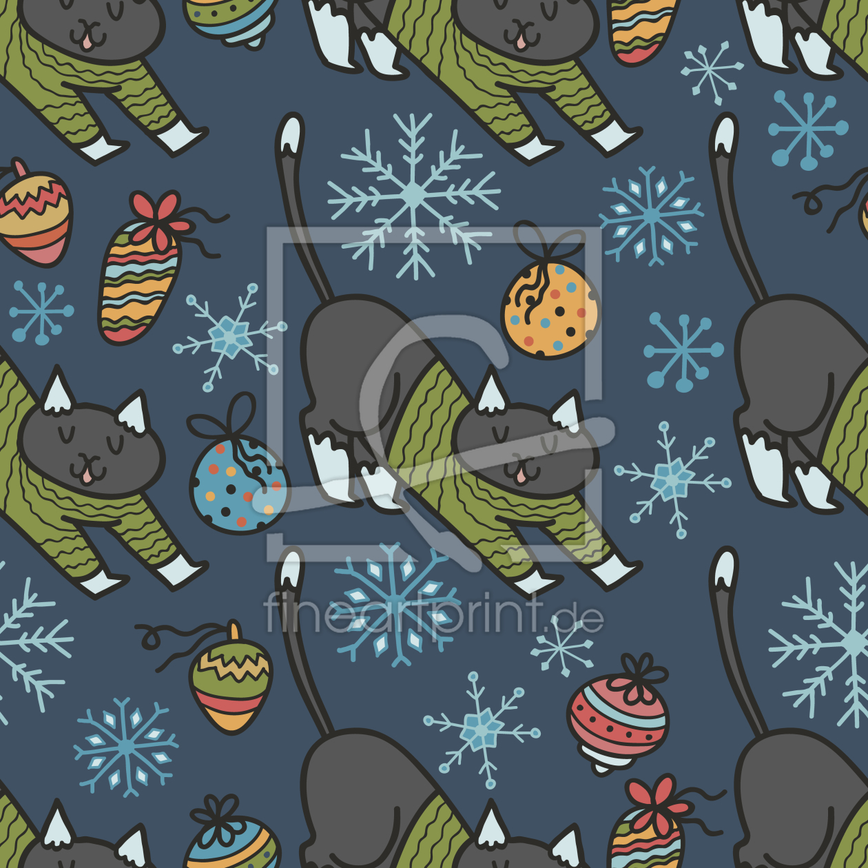 Bild-Nr.: 9007272 Weihnachts Katzen in Pullovern erstellt von patterndesigns-com