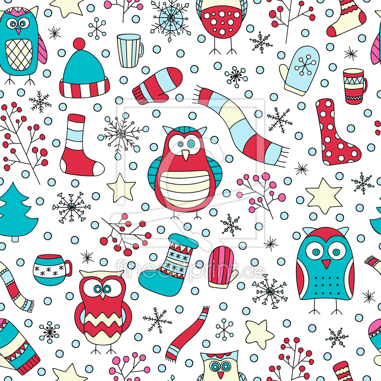 Bild-Nr.: 9007287 Winter Spass mit Eulen erstellt von patterndesigns-com