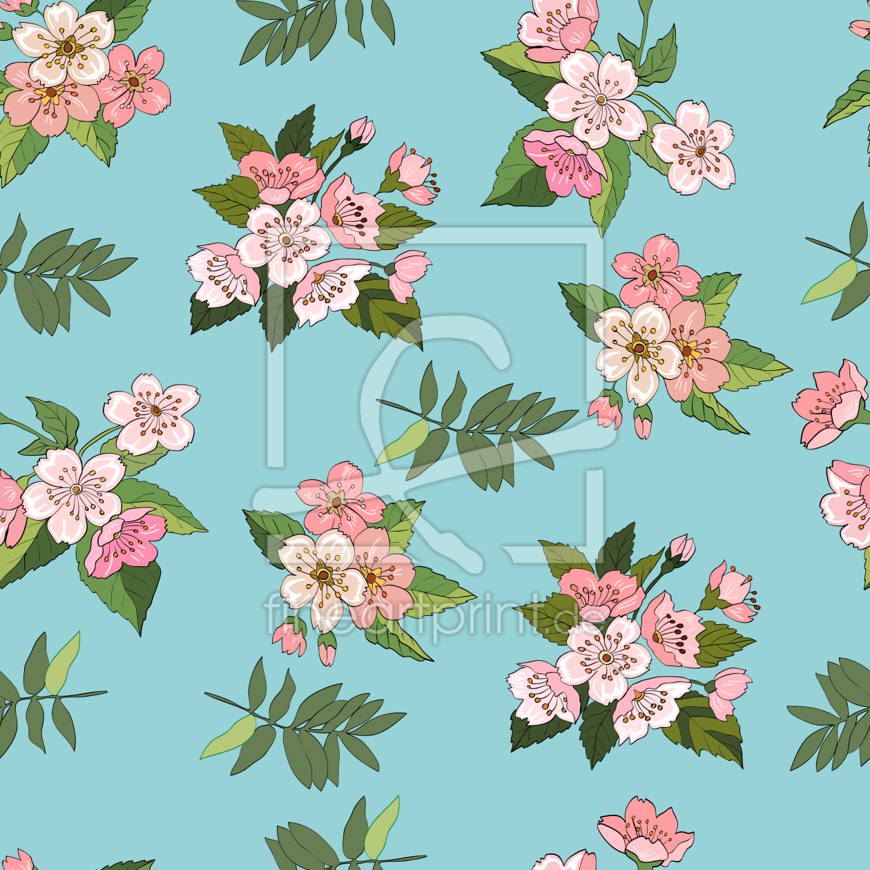 Bild-Nr.: 9007328 Kirschblüten erstellt von patterndesigns-com