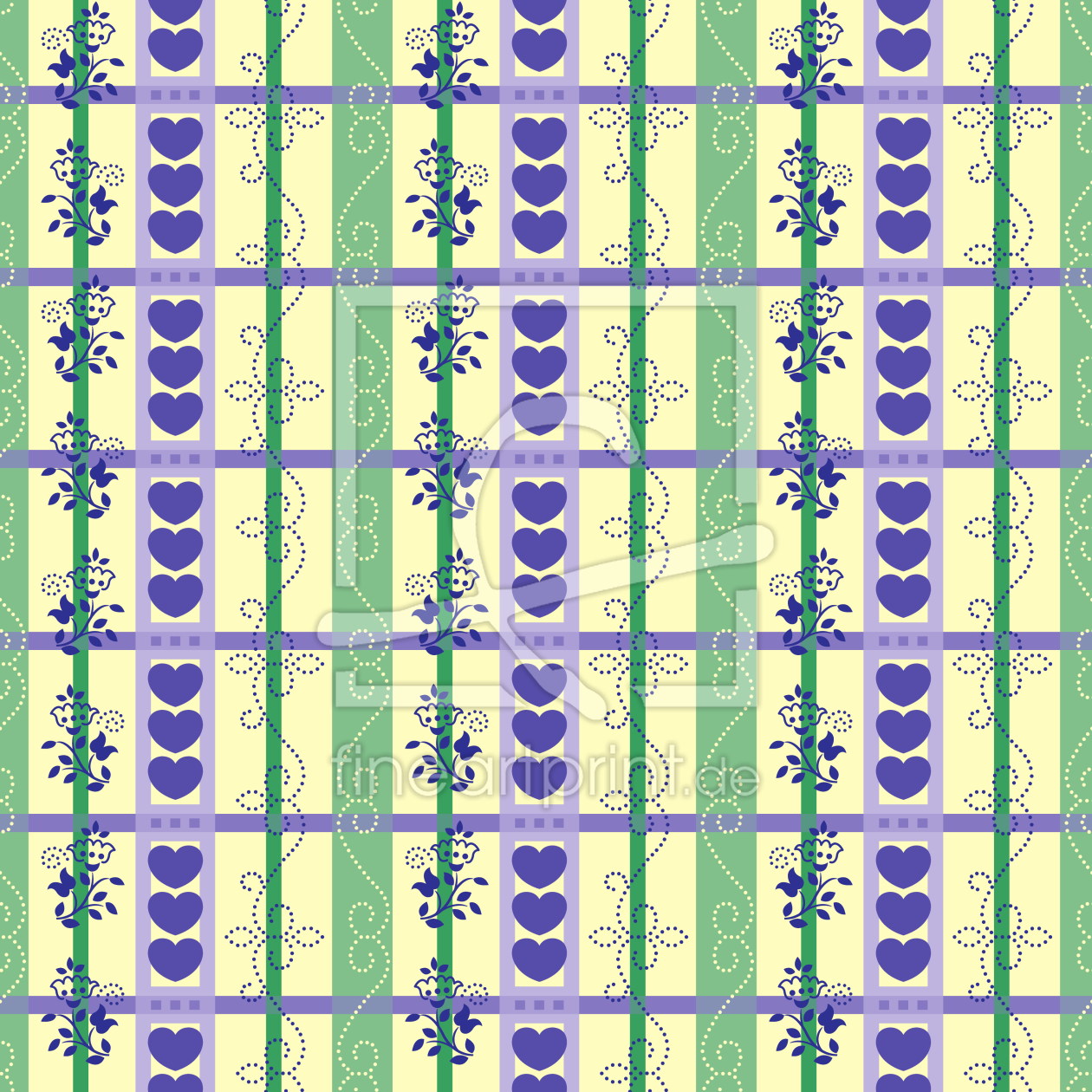 Bild-Nr.: 9007405 Herzchen Und Blümchen Ranken erstellt von patterndesigns-com