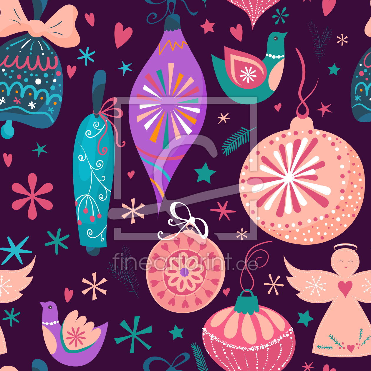 Bild-Nr.: 9007475 Retro Weihnachtskugeln erstellt von patterndesigns-com