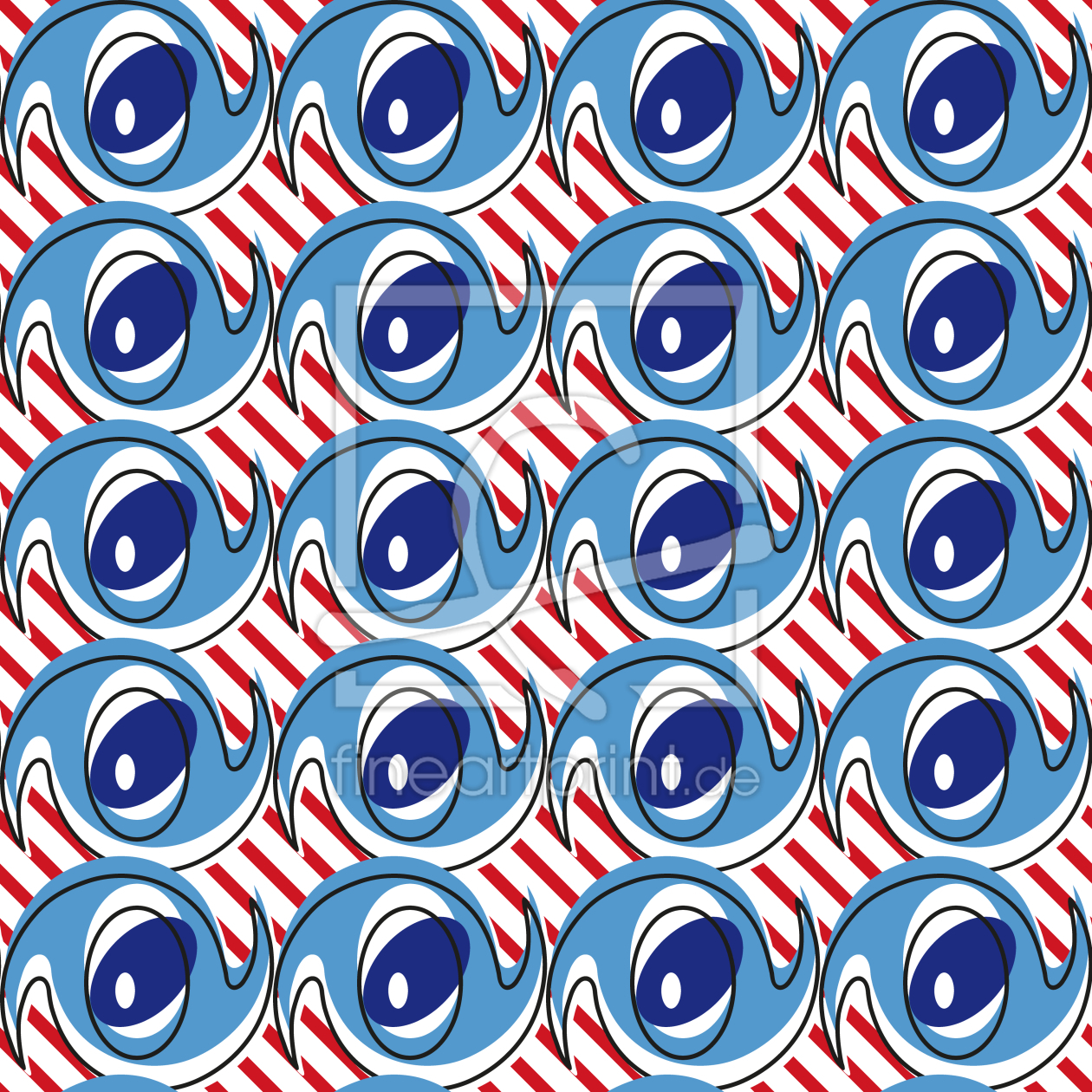 Bild-Nr.: 9007493 Verrückte Augen auf Streifen erstellt von patterndesigns-com