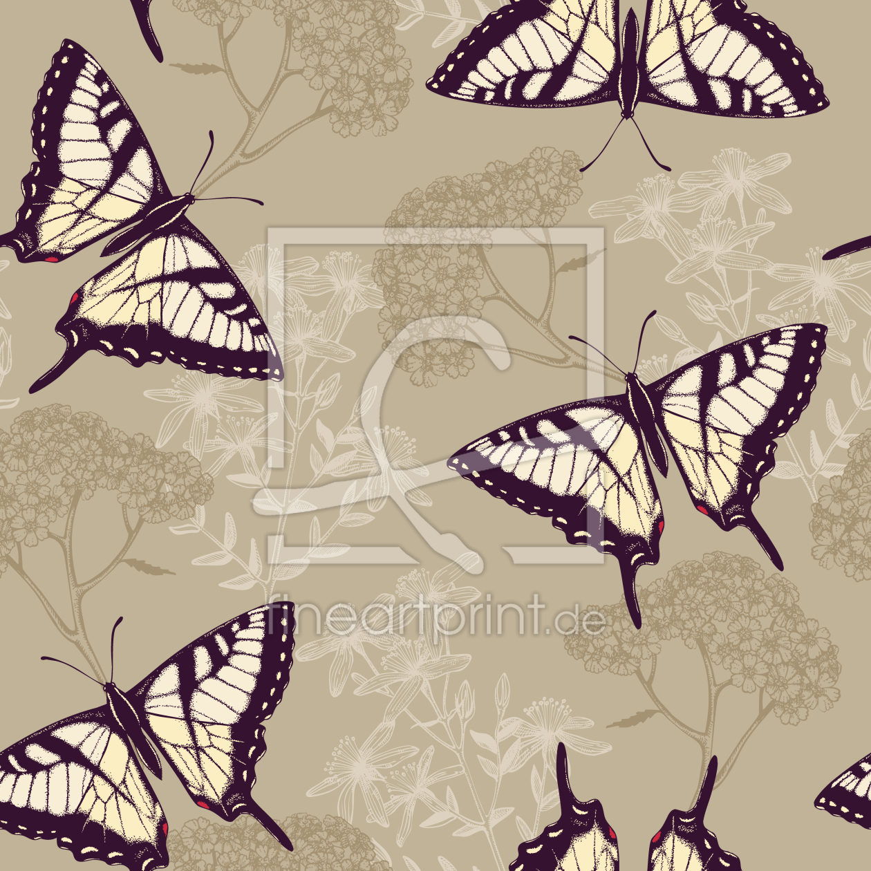 Bild-Nr.: 9007601 Kräuter und Schmetterlinge erstellt von patterndesigns-com