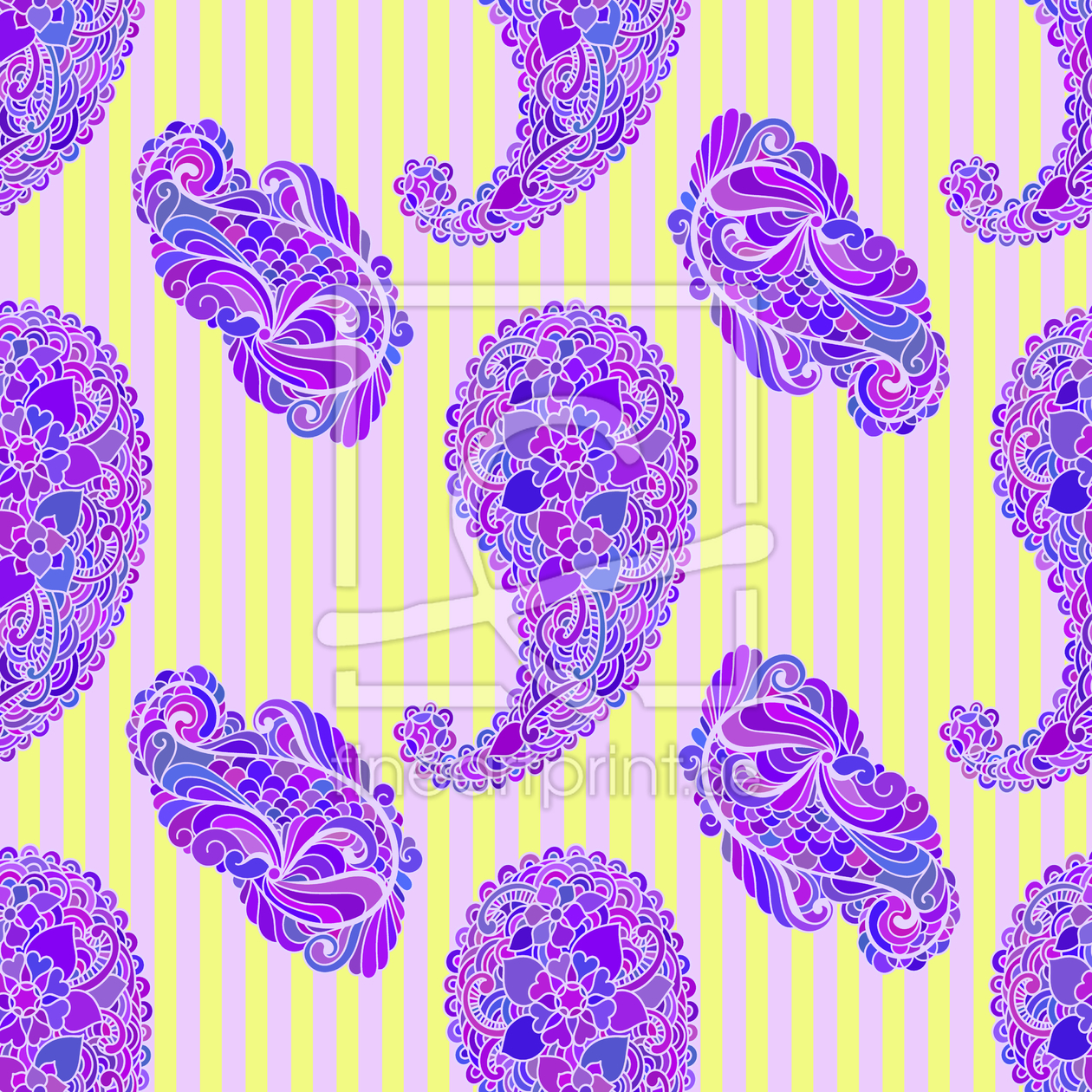 Bild-Nr.: 9007967 Paisleys auf Streifen erstellt von patterndesigns-com