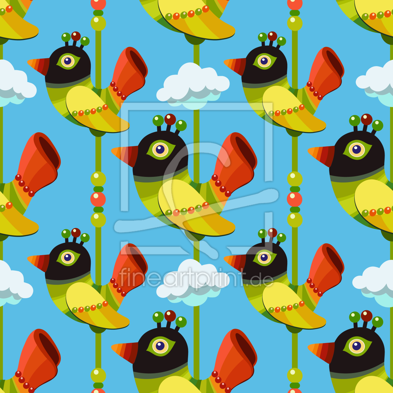 Bild-Nr.: 9007990 Lustige Cartoon Vögel erstellt von patterndesigns-com