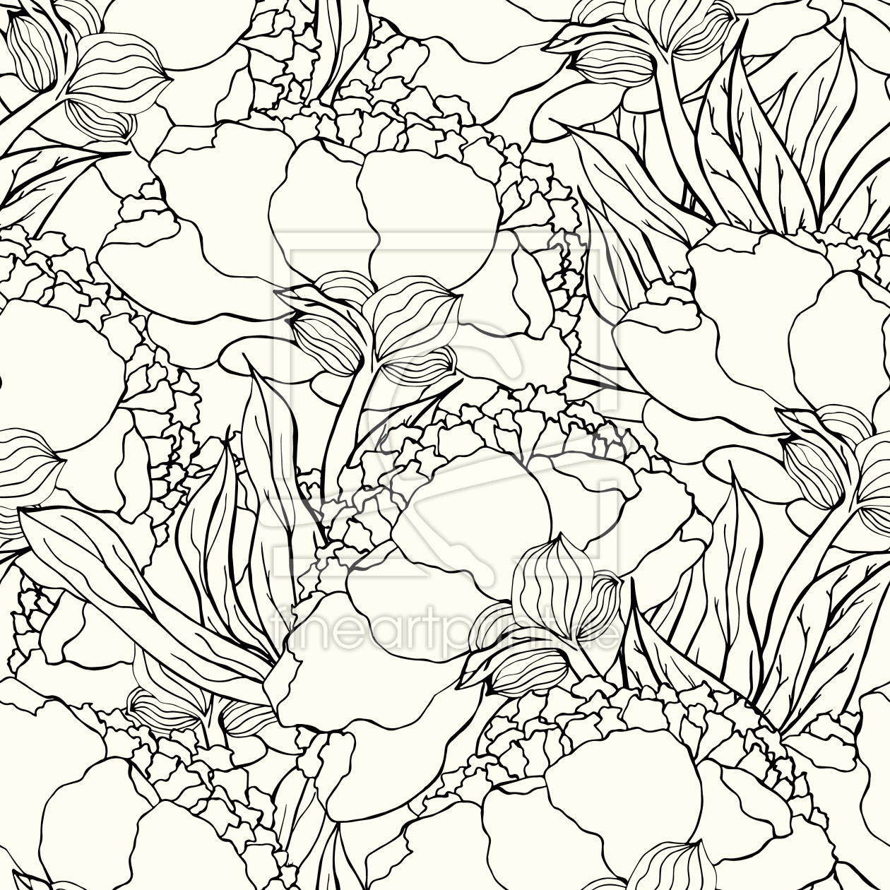 Bild-Nr.: 9008076 Jugendstil Blumen erstellt von patterndesigns-com