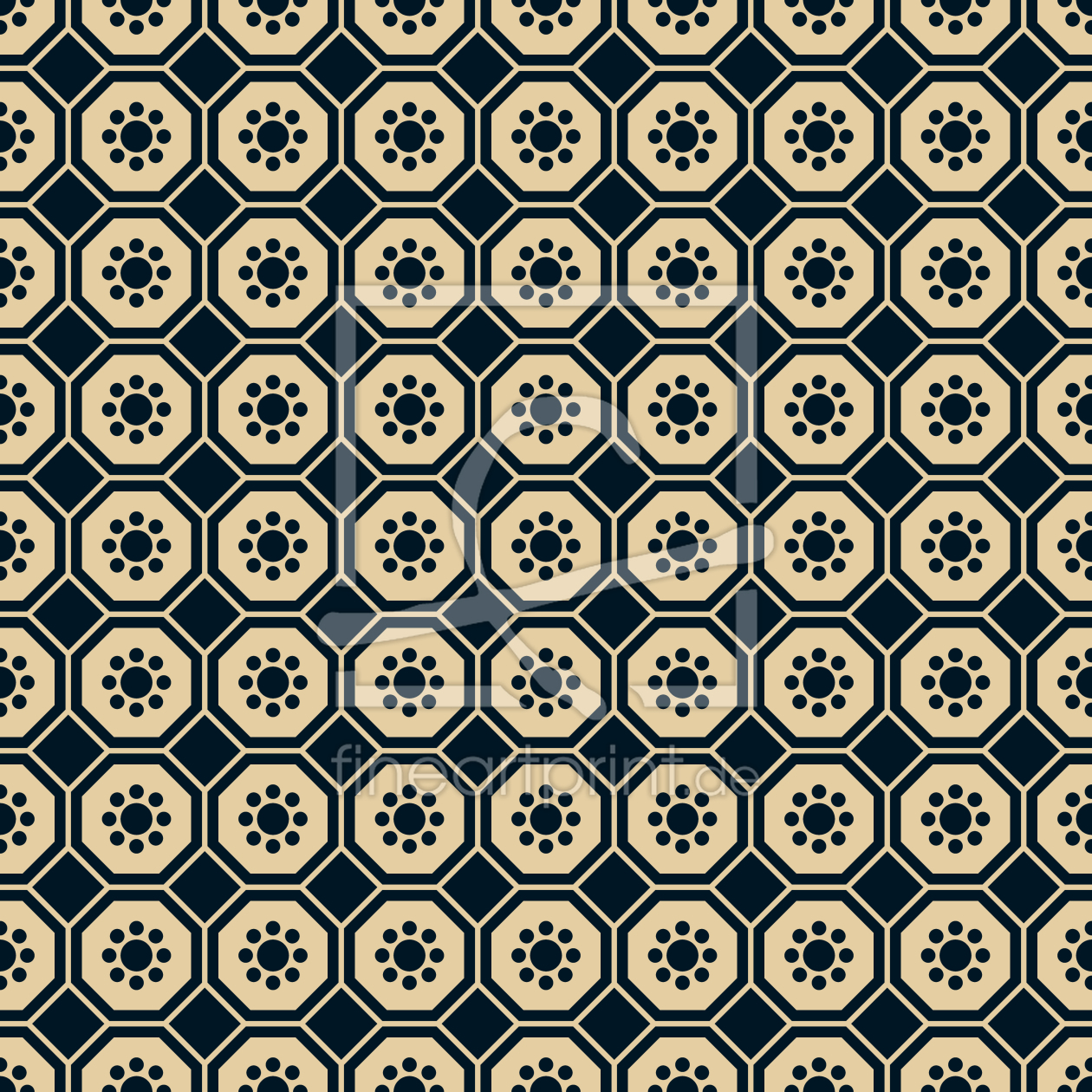 Bild-Nr.: 9008099 Chinesische Blumen Hexagon erstellt von patterndesigns-com