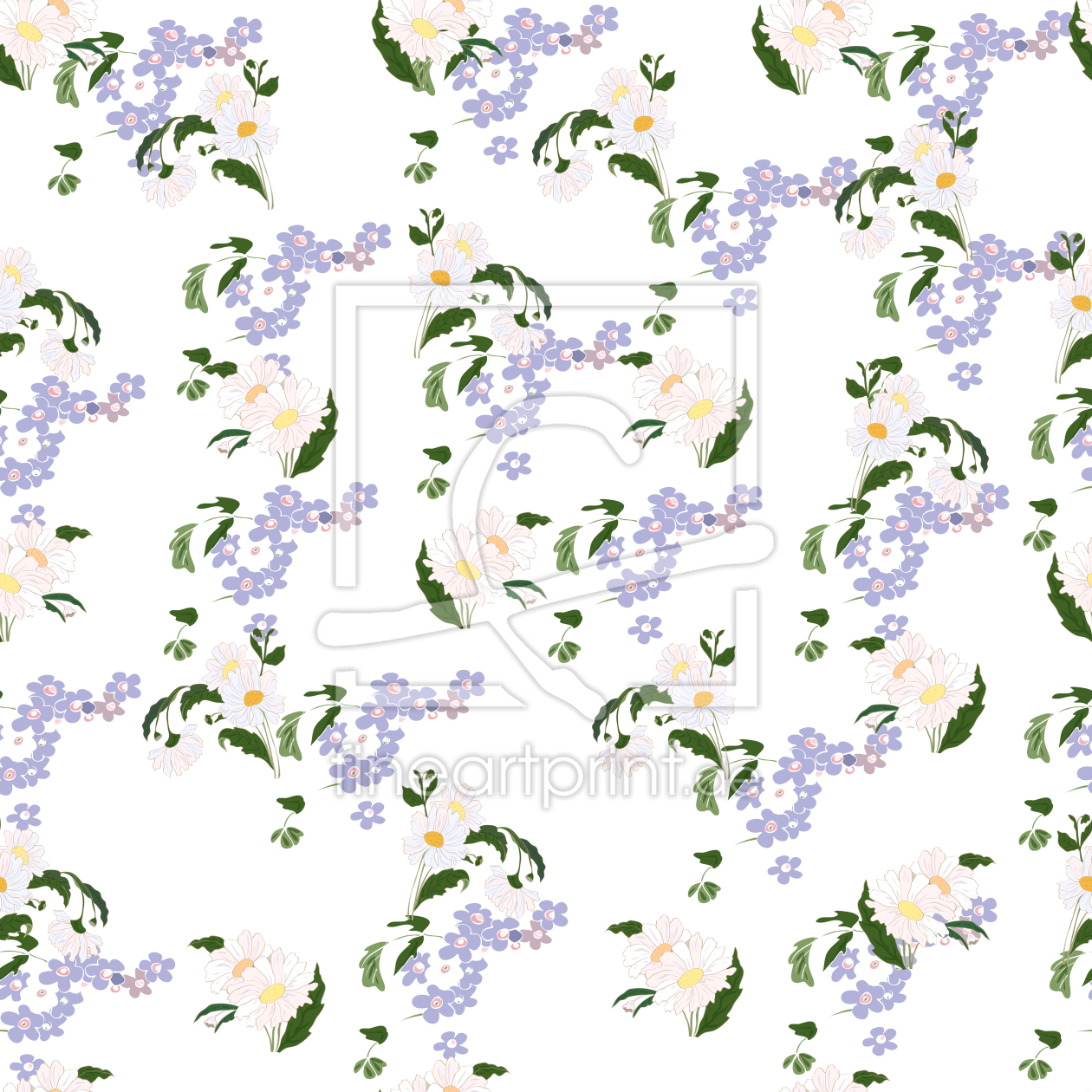 Bild-Nr.: 9008118 Vergissmeinicht Und Gänseblümchen erstellt von patterndesigns-com