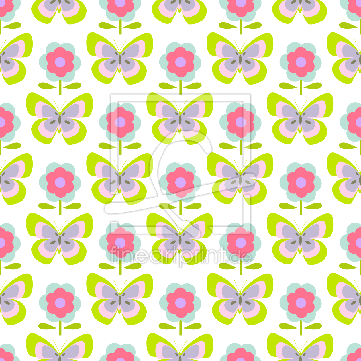 Bild-Nr.: 9008248 Retro Schmetterlinge Und Blumen erstellt von patterndesigns-com