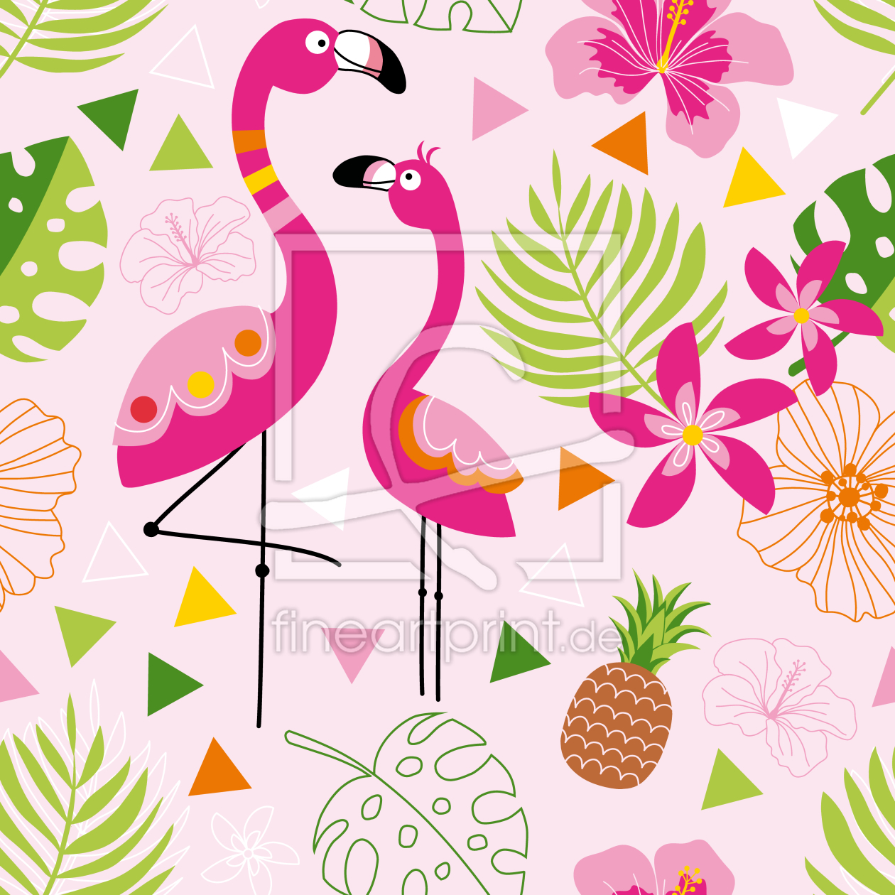 Bild-Nr.: 9008714 Tropisches Flamingo Paradies erstellt von patterndesigns-com