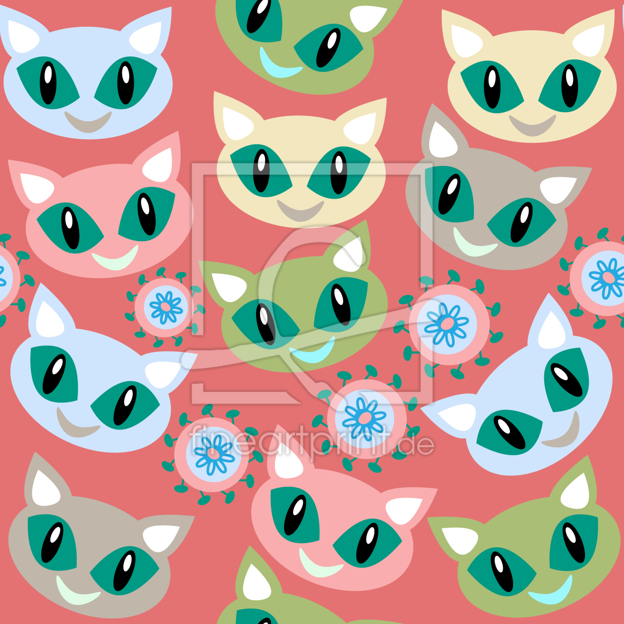 Bild-Nr.: 9008716 Lächelnde Katzen erstellt von patterndesigns-com