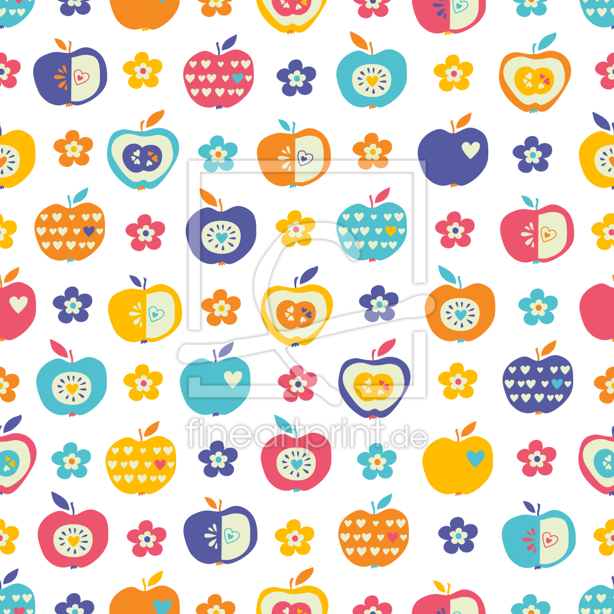 Bild-Nr.: 9008802 Äpfel und Blumen erstellt von patterndesigns-com