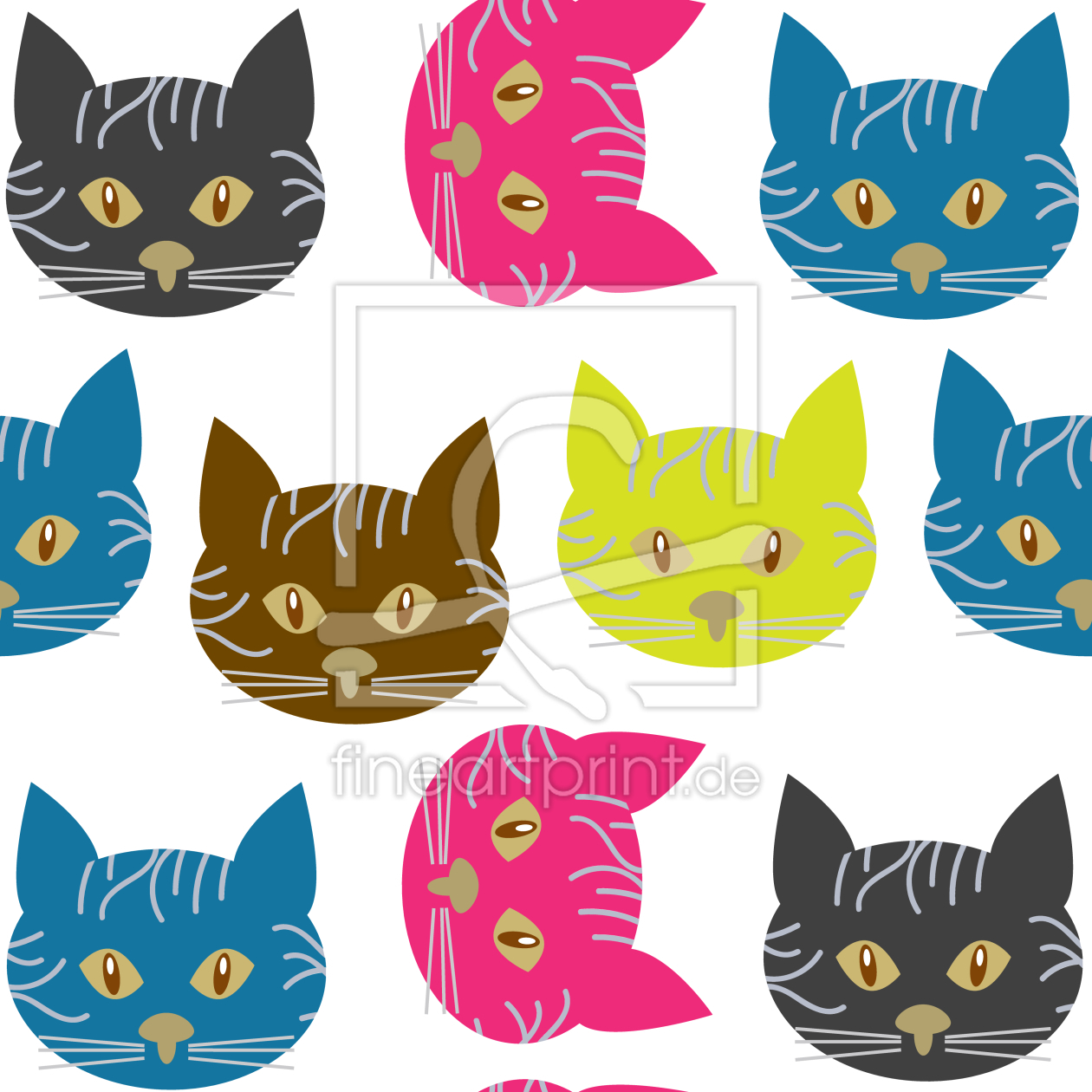 Bild-Nr.: 9009111 Pop-Art Katzen erstellt von patterndesigns-com