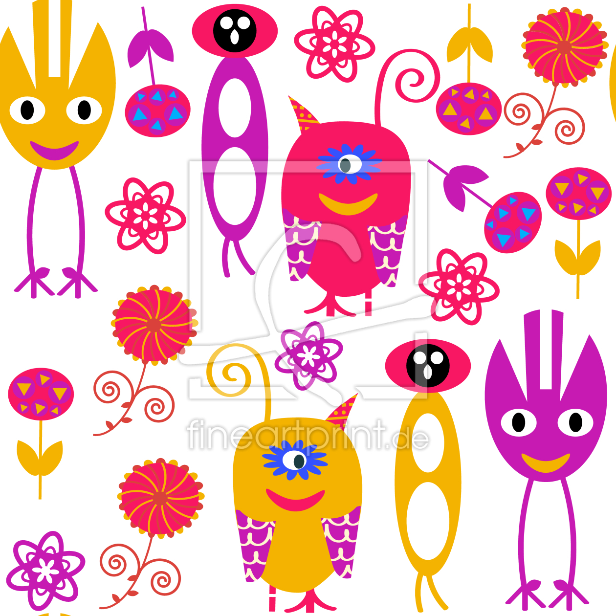 Bild-Nr.: 9009728 Monster Und Blumen erstellt von patterndesigns-com