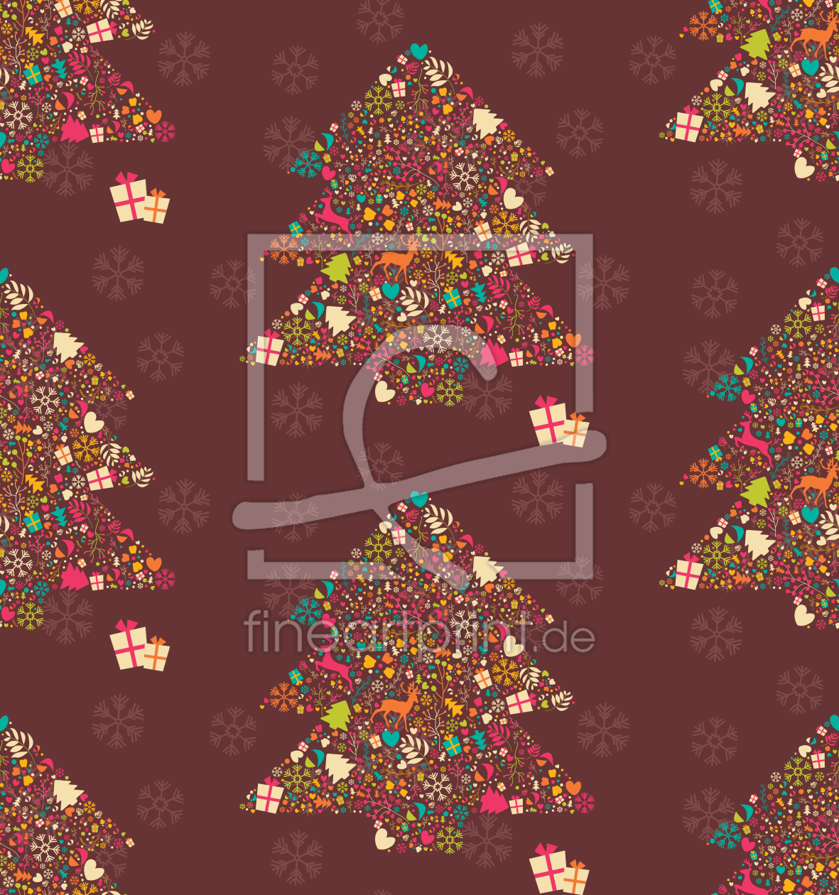 Bild-Nr.: 9009772 Verzierte Weihnachtsbäume erstellt von patterndesigns-com