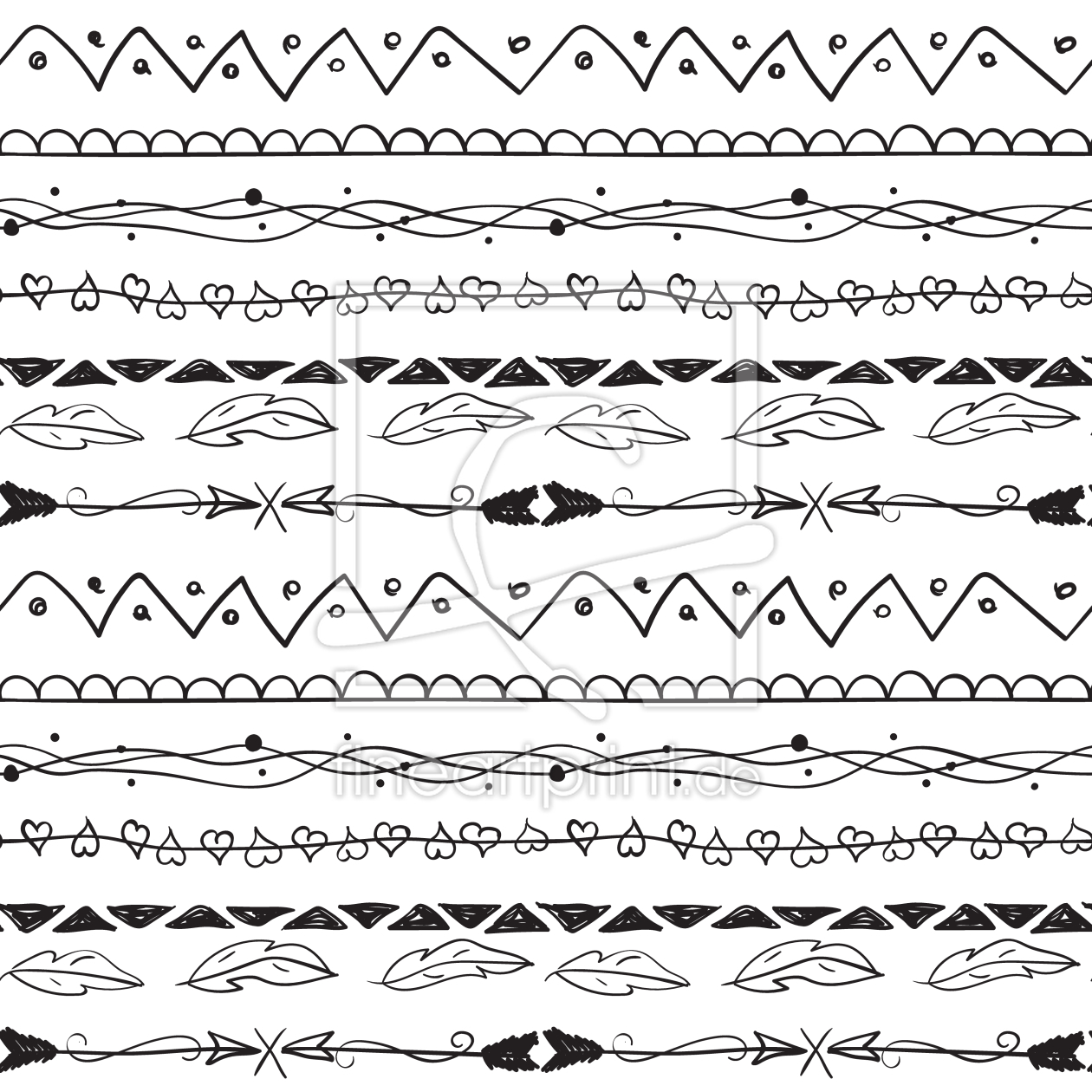 Bild-Nr.: 9009796 Handgezeichnete Bordüren erstellt von patterndesigns-com