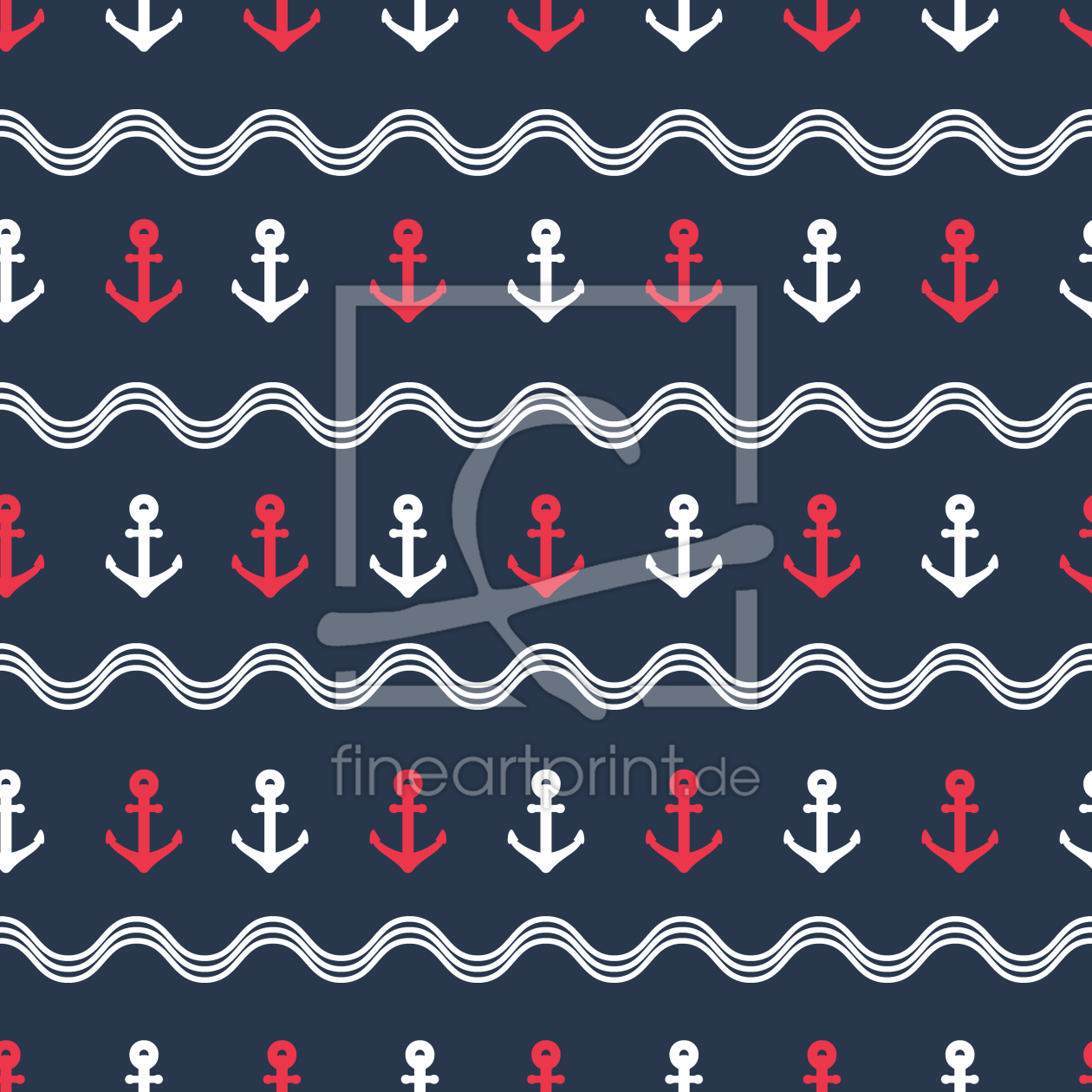 Bild-Nr.: 9010014 Anker und Wellen erstellt von patterndesigns-com