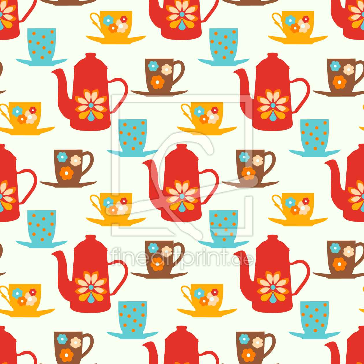 Bild-Nr.: 9010077 Retro Tea Time erstellt von patterndesigns-com
