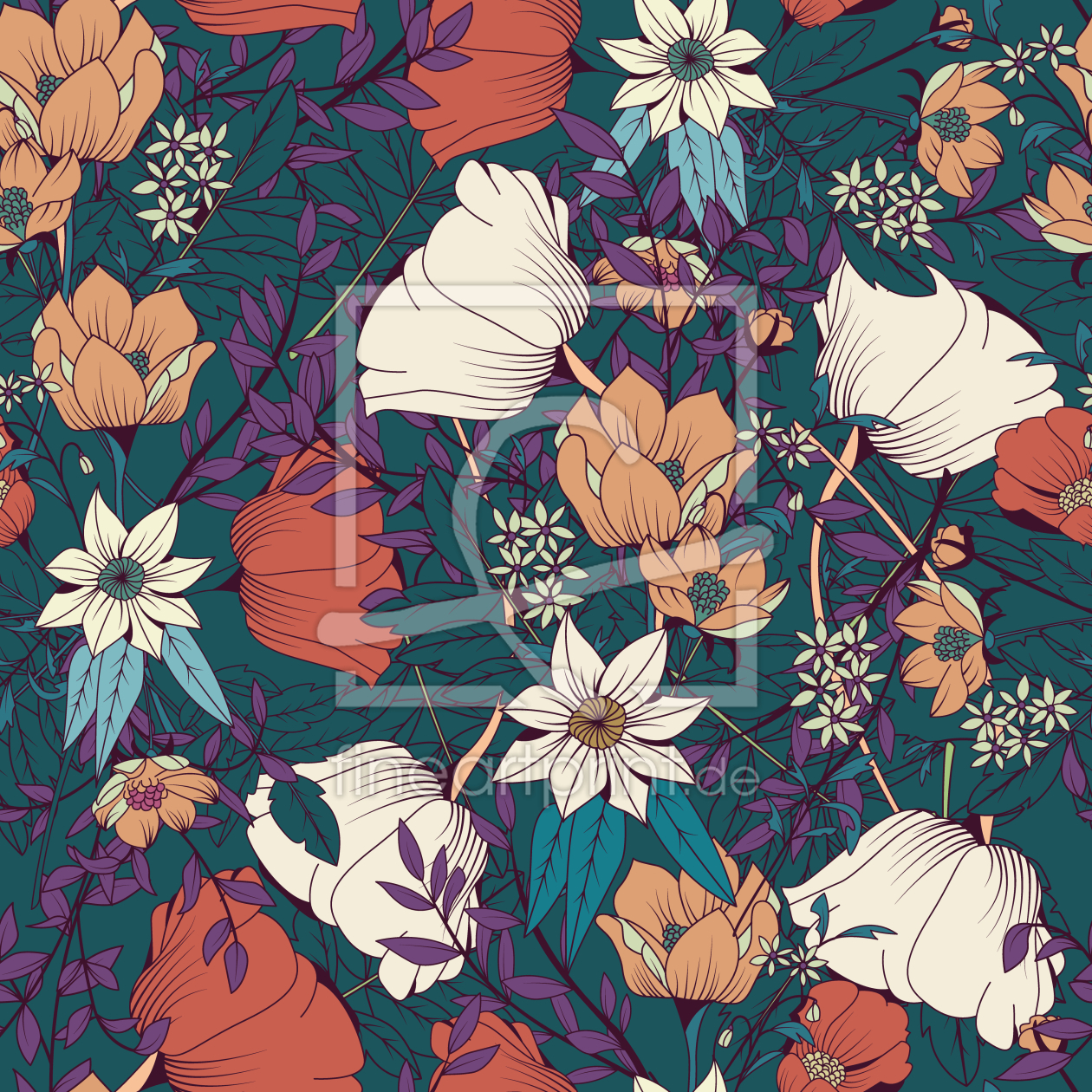 Bild-Nr.: 9010258 Botanische Mischung erstellt von patterndesigns-com