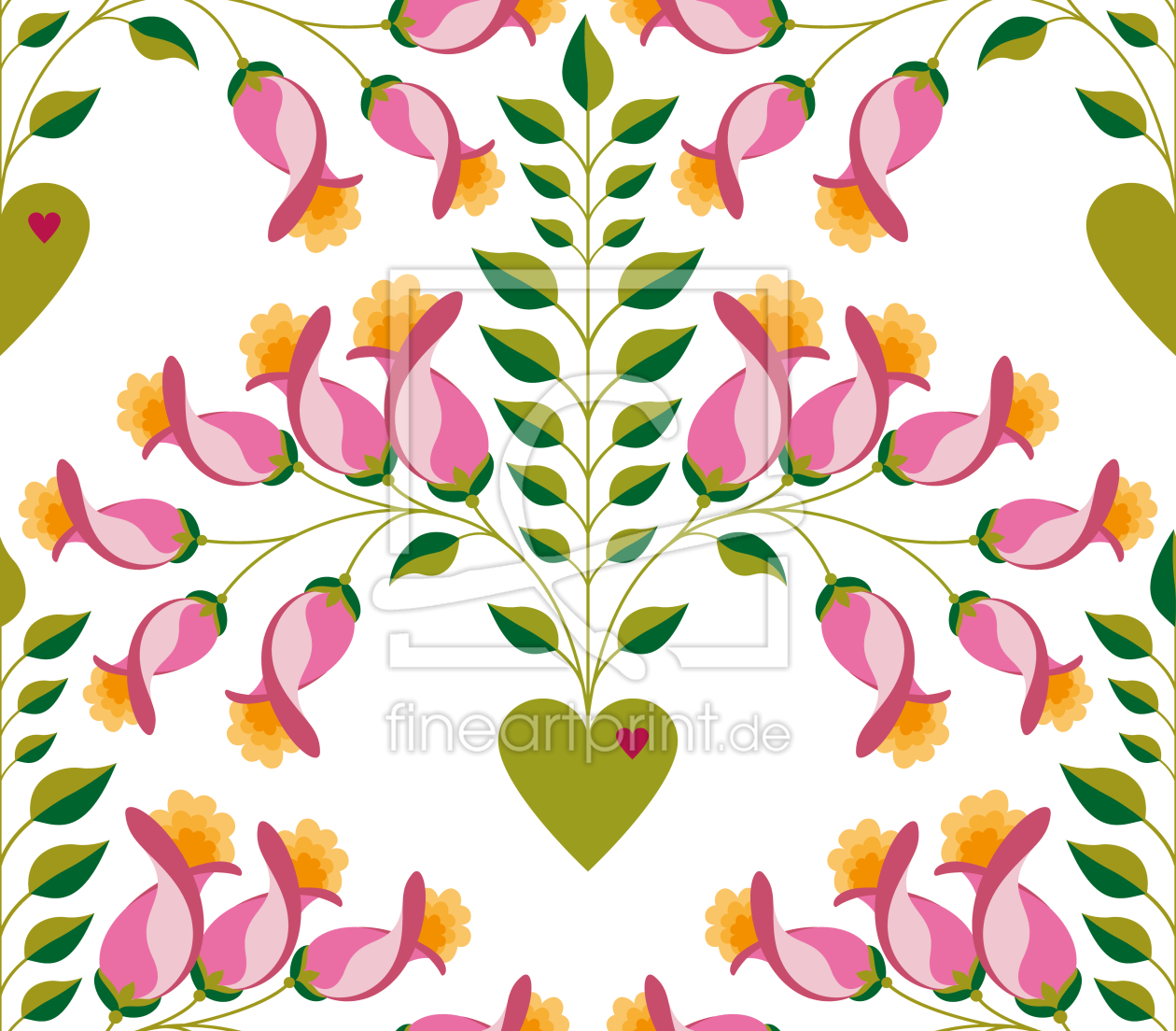 Bild-Nr.: 9010672 Süsse zarte florale Herzen erstellt von patterndesigns-com