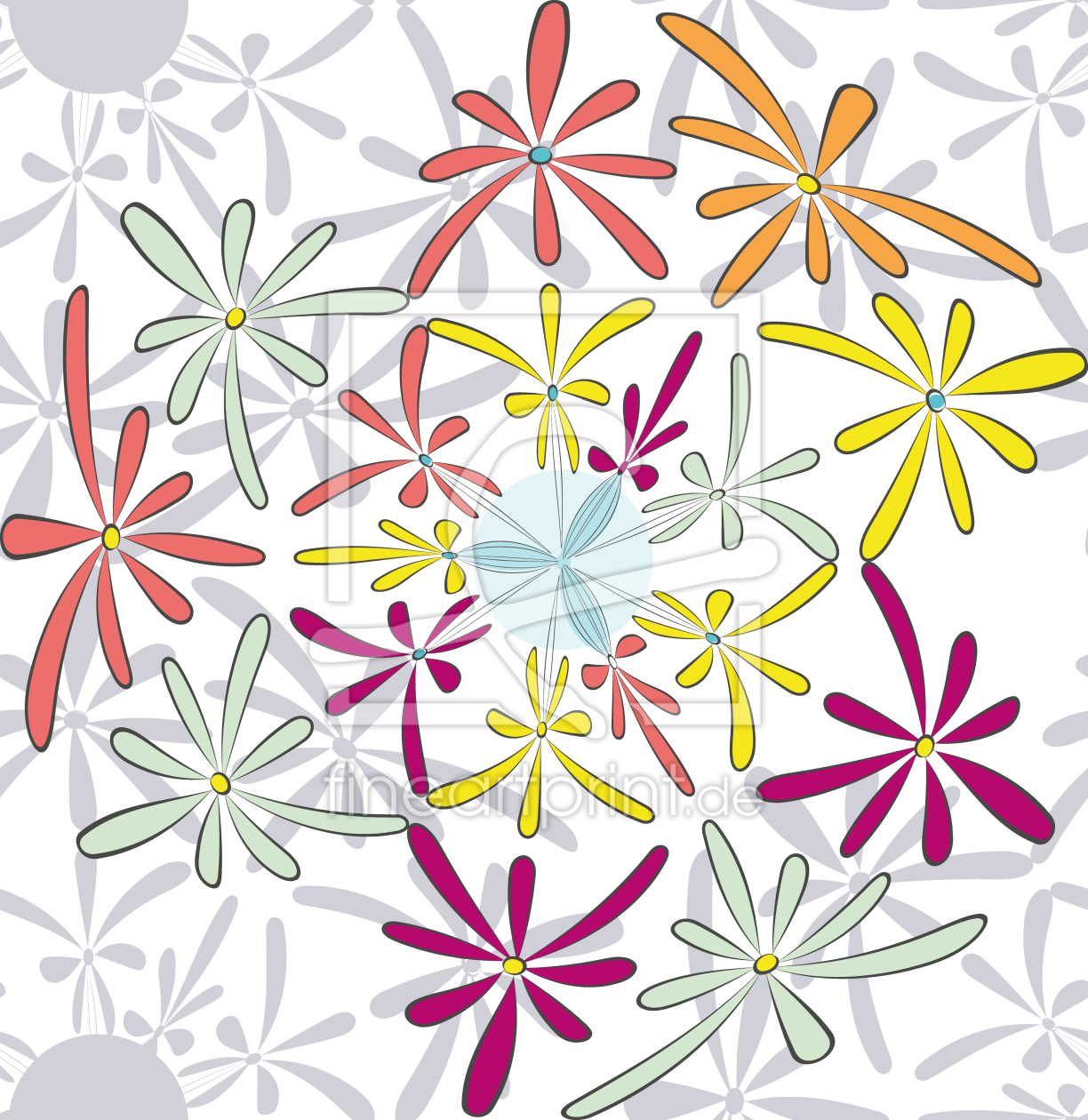 Bild-Nr.: 9010778 Comic Blüten erstellt von patterndesigns-com