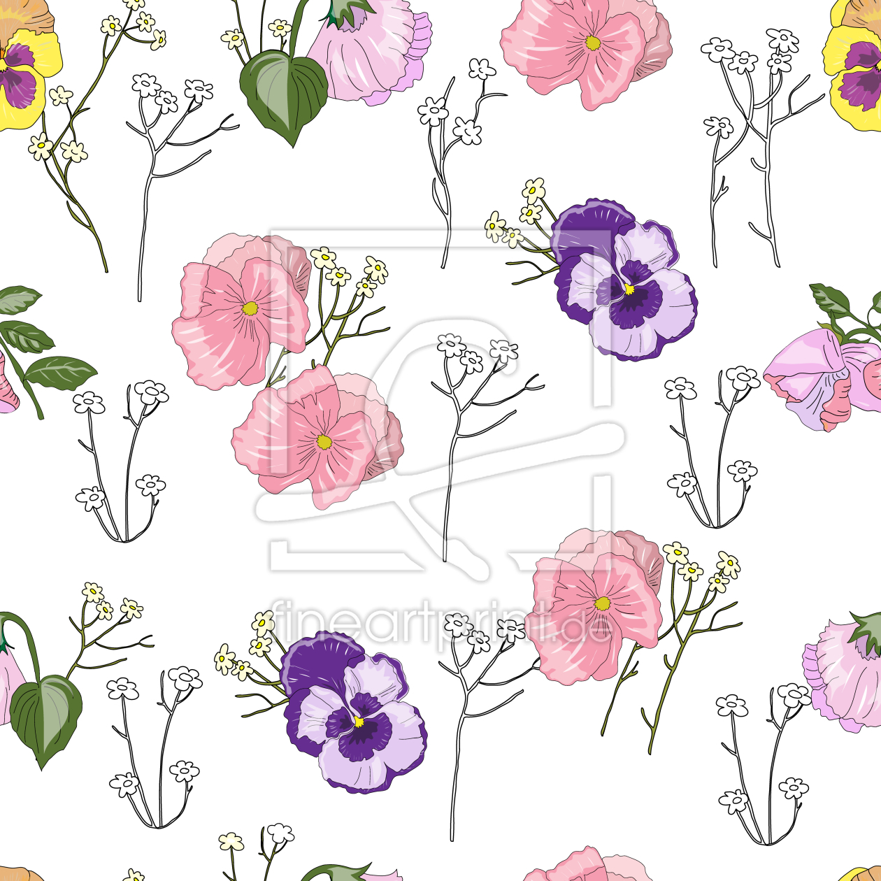 Bild-Nr.: 9011071 Dekorative Veilchen erstellt von patterndesigns-com