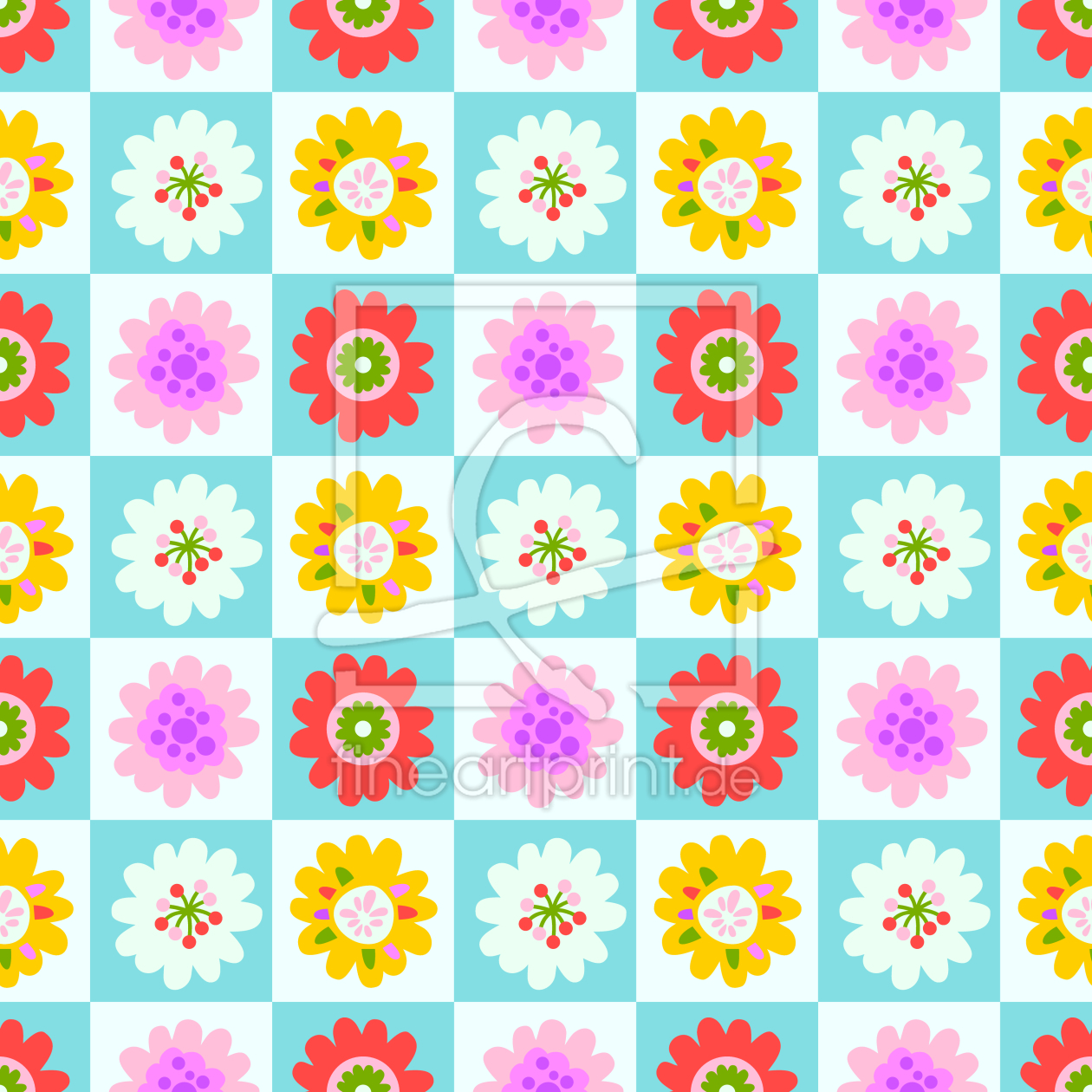 Bild-Nr.: 9011264 Blumenquadrate erstellt von patterndesigns-com