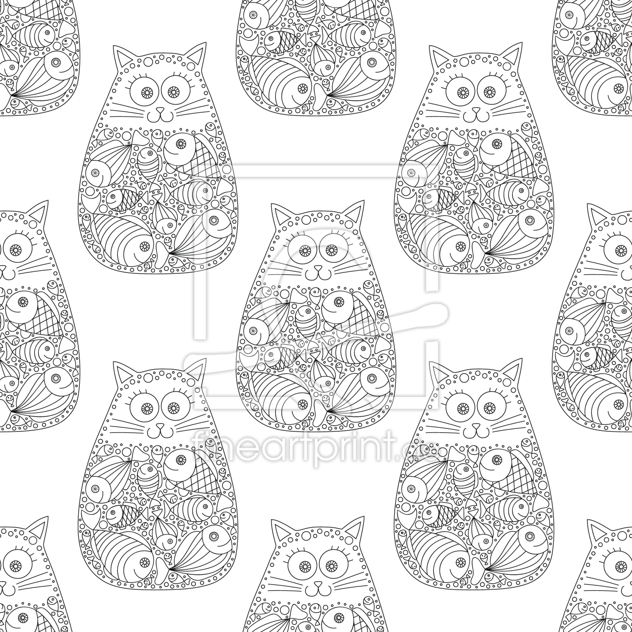 Bild-Nr.: 9011332 Zentangle Katzen erstellt von patterndesigns-com
