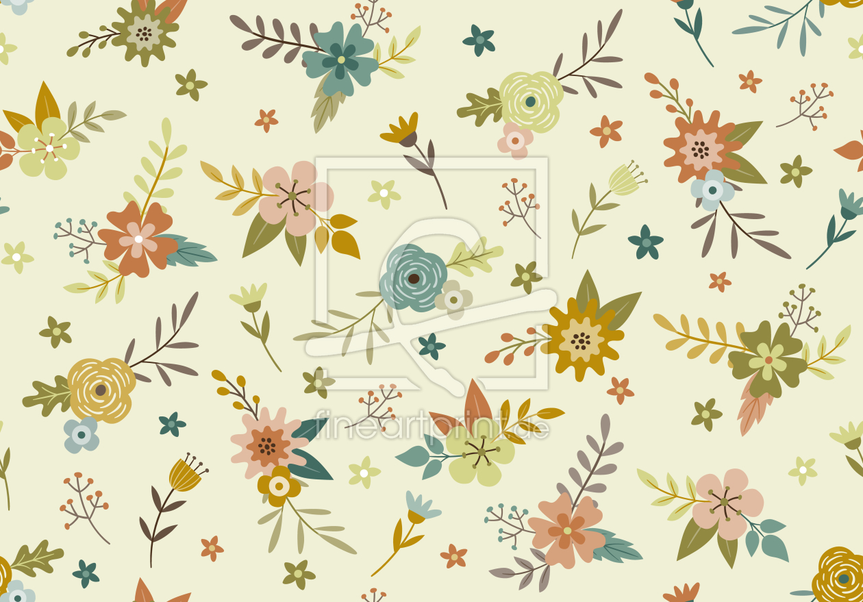 Bild-Nr.: 9011416 Vintage Herbstblumen erstellt von patterndesigns-com