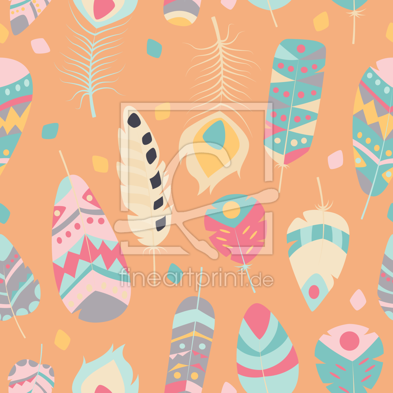Bild-Nr.: 9011422 Lebendige Tribal Federn erstellt von patterndesigns-com