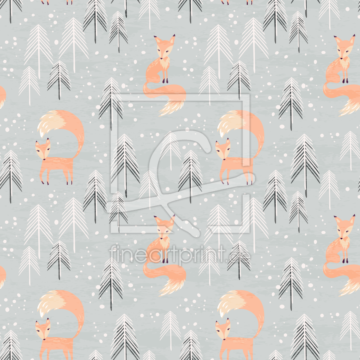 Bild-Nr.: 9011472 Füchse im Winterwald erstellt von patterndesigns-com