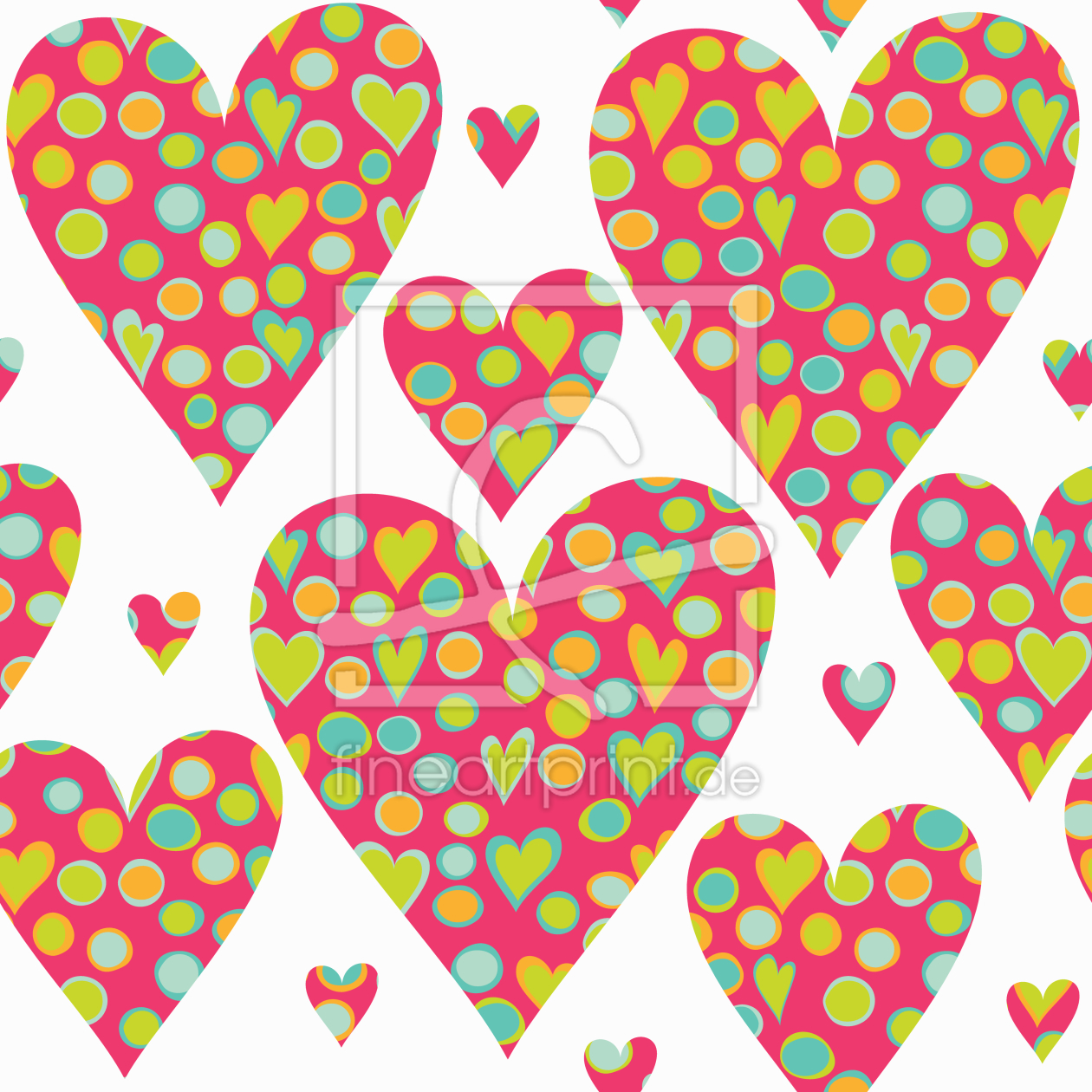 Bild-Nr.: 9011529 Cartoon-Herzen in Herzen erstellt von patterndesigns-com