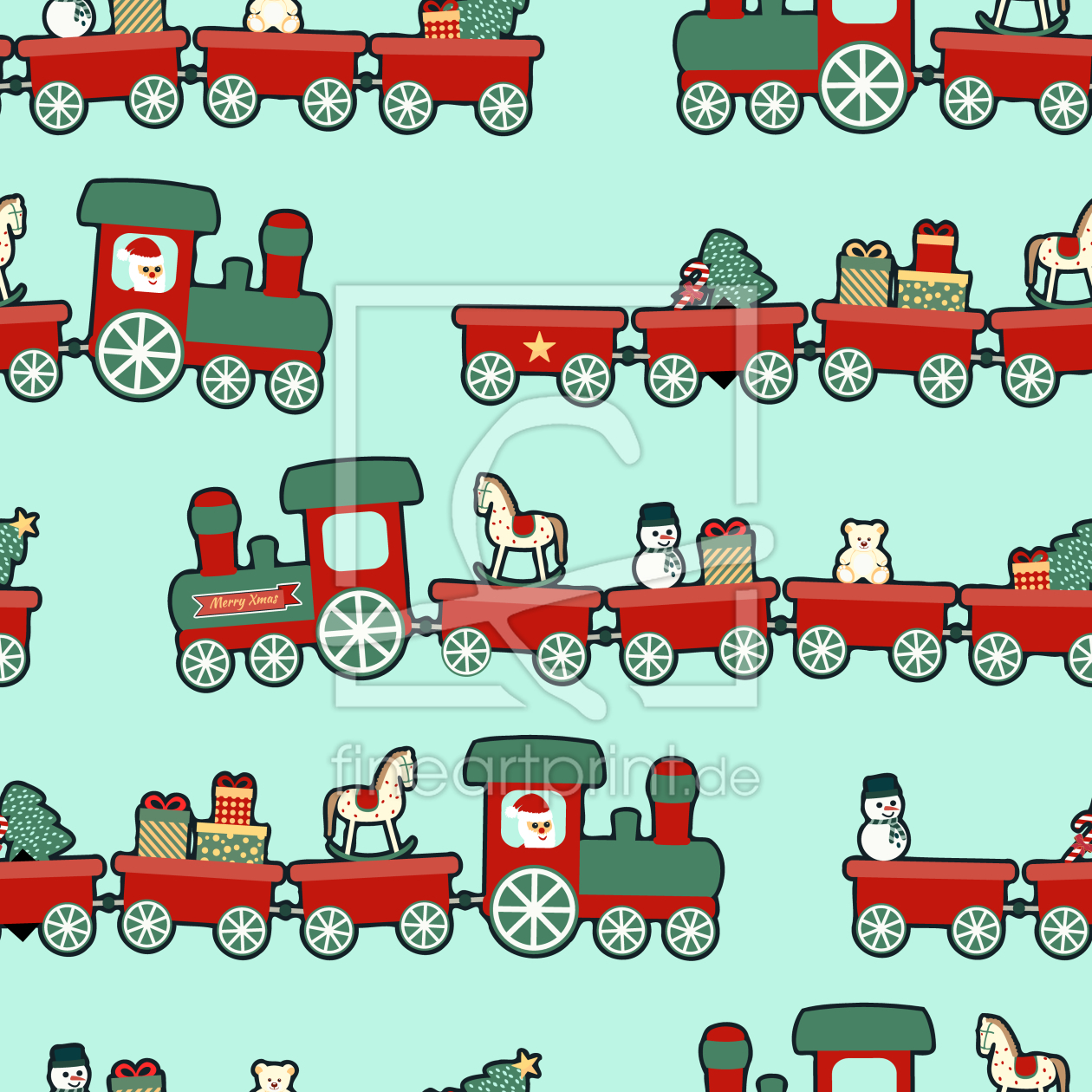 Bild-Nr.: 9011592 Weihnachts Lokomotive erstellt von patterndesigns-com