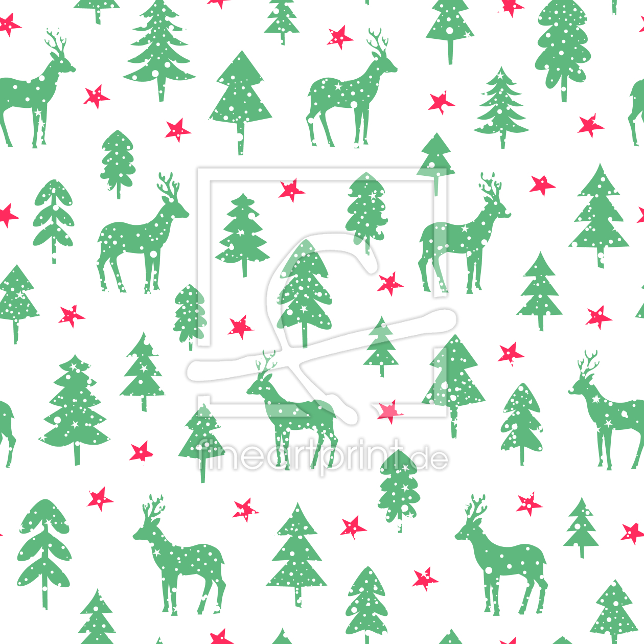 Bild-Nr.: 9011631 Hirsche Im Verschneiten Wald erstellt von patterndesigns-com
