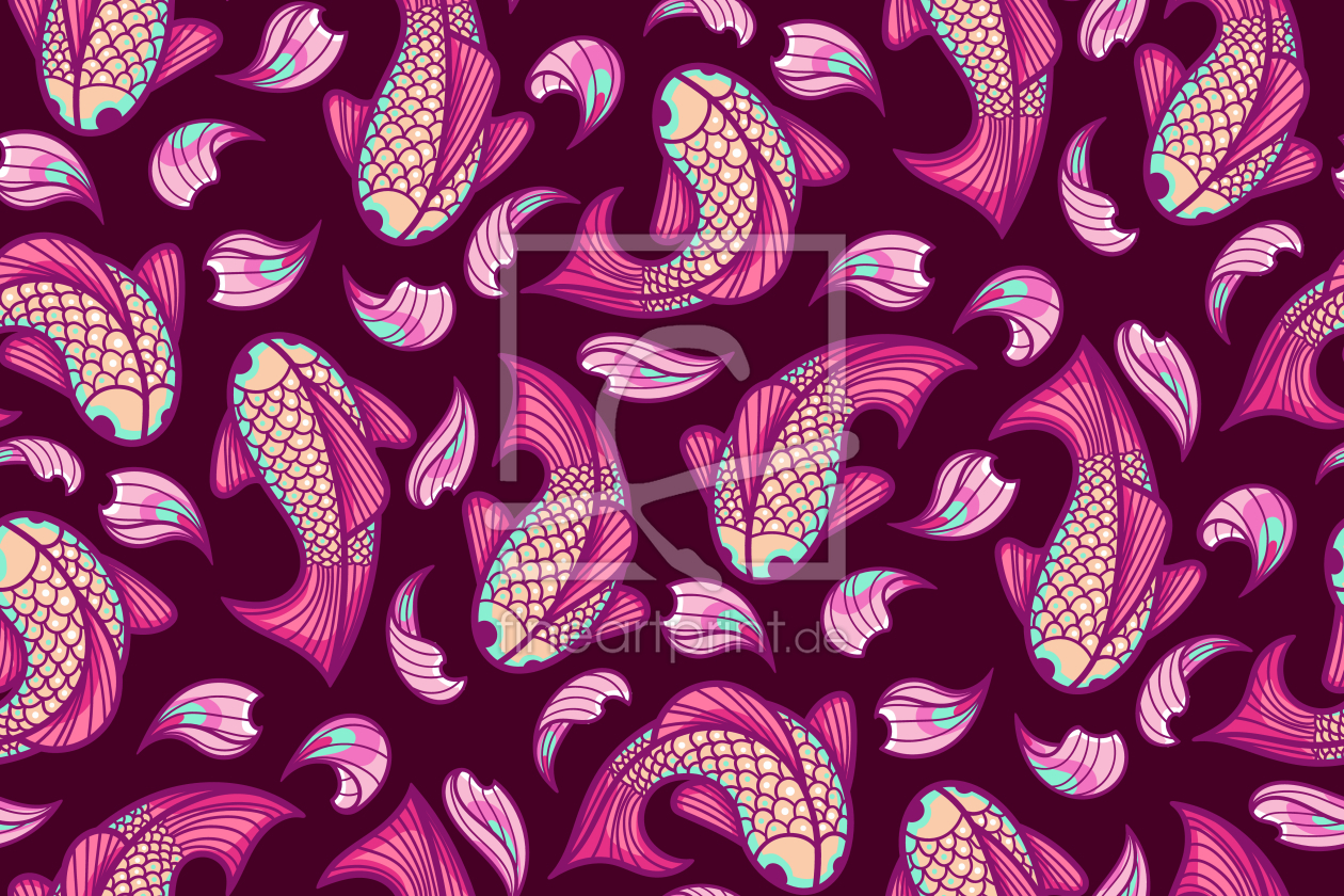 Bild-Nr.: 9011753 Fische Und Blütenblätter erstellt von patterndesigns-com