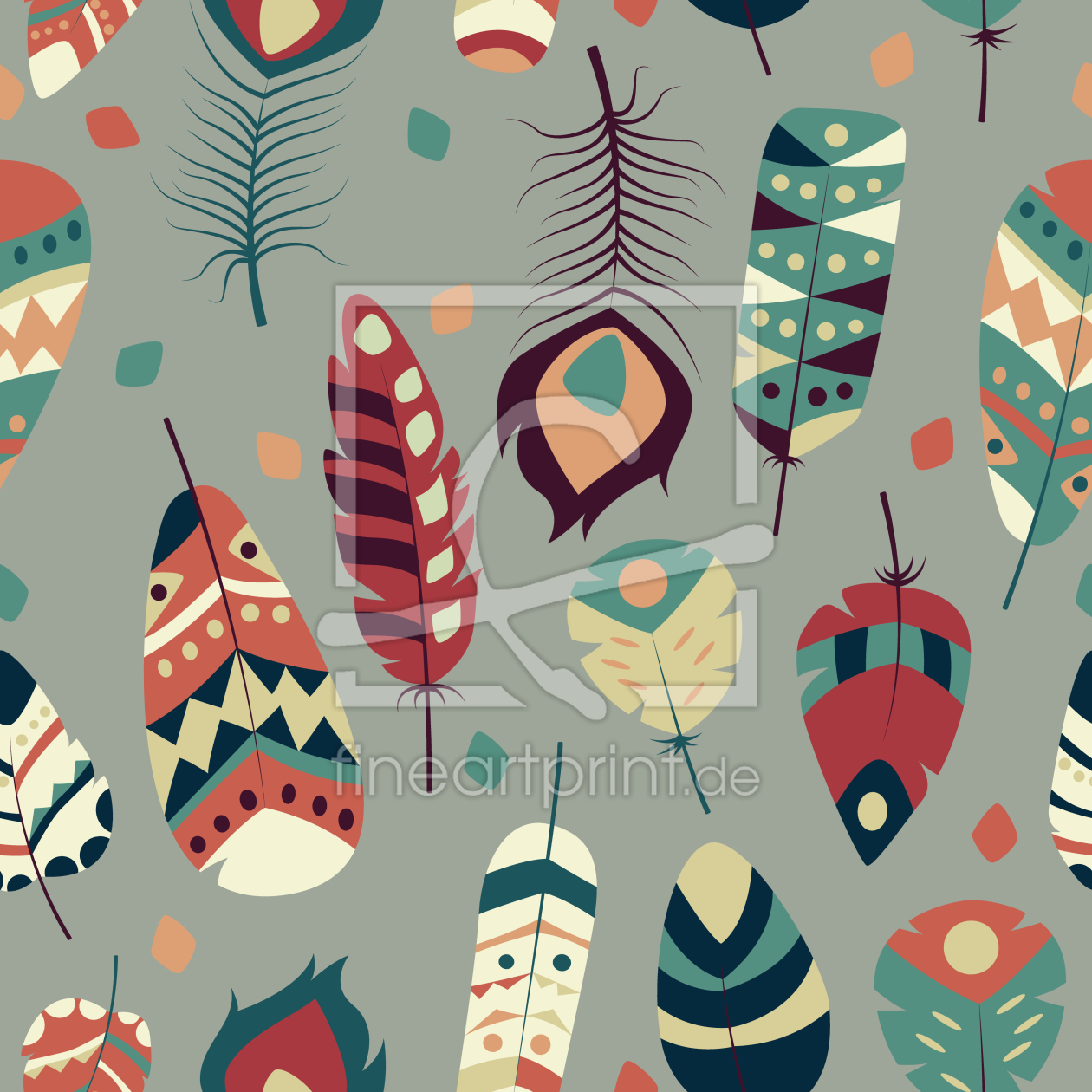 Bild-Nr.: 9011861 Kunstvolle Tribale Federn erstellt von patterndesigns-com