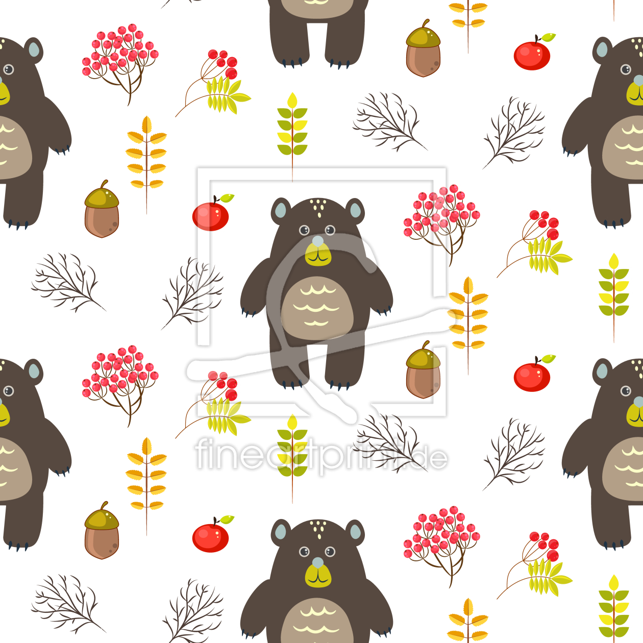 Bild-Nr.: 9011864 Cartoon-Bären im Wald erstellt von patterndesigns-com