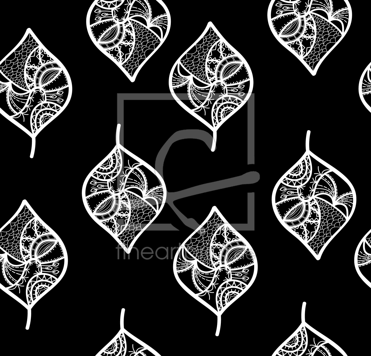 Bild-Nr.: 9011918 Ornamentale filigrane Blätter erstellt von patterndesigns-com